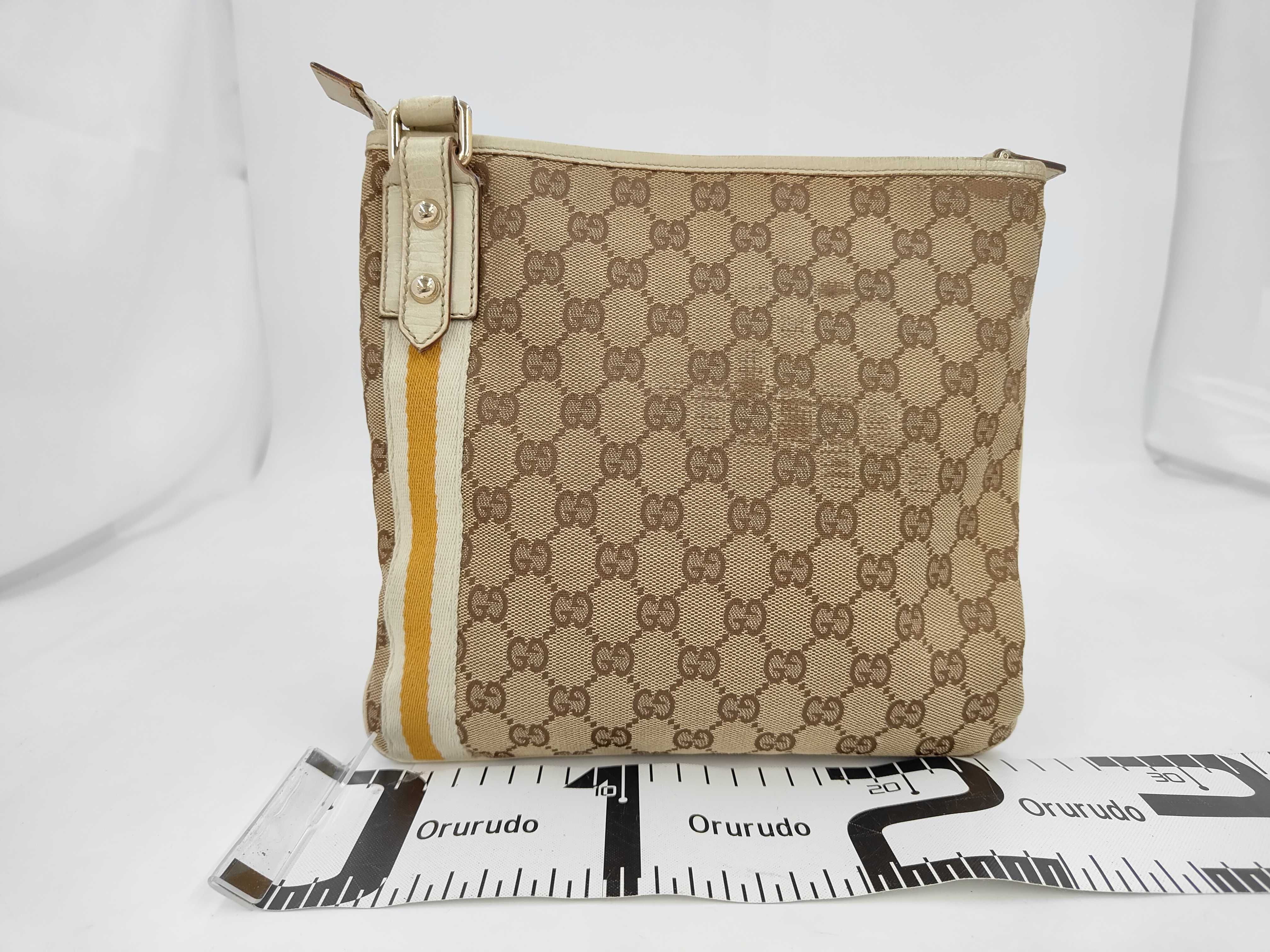 144388GG Canvas Shoulder Bag Brown White Shoulder Bag — view 2