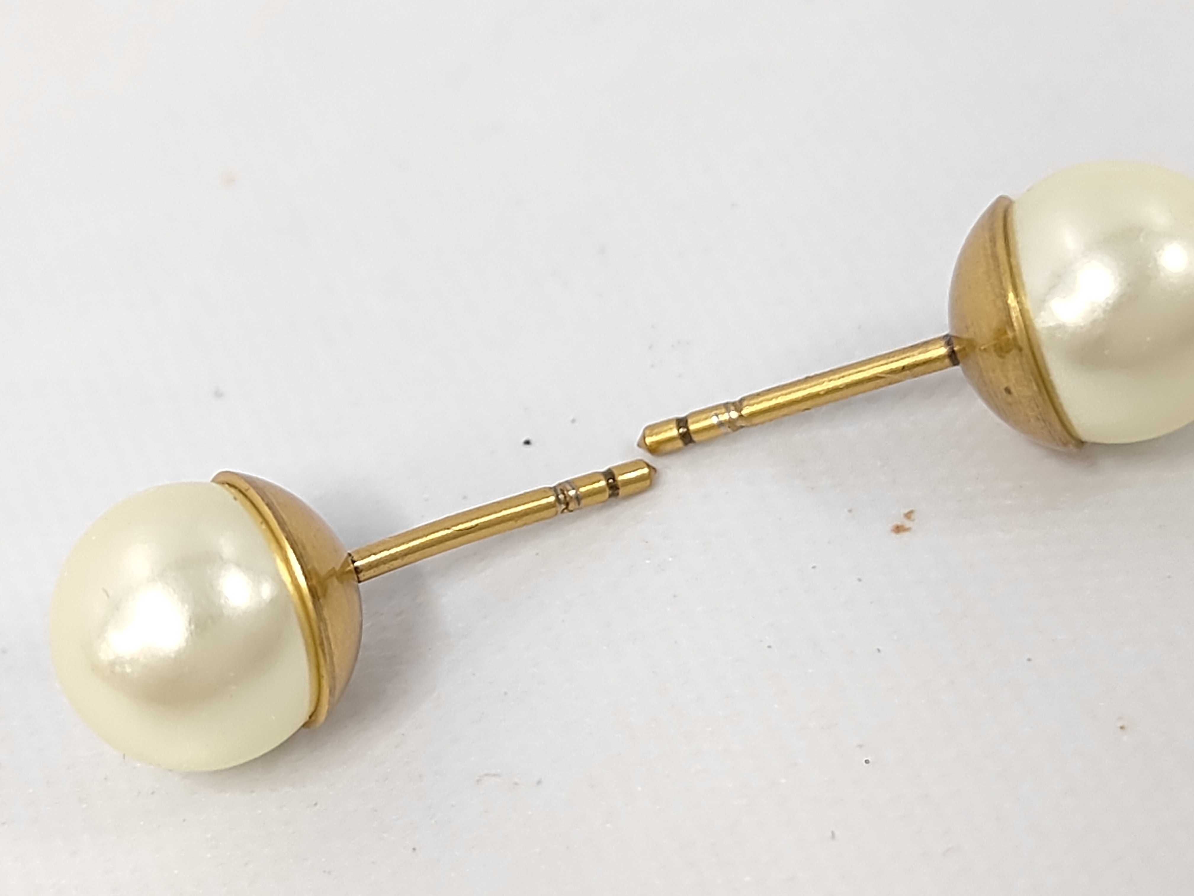 CD logo pearl earrings — view 4