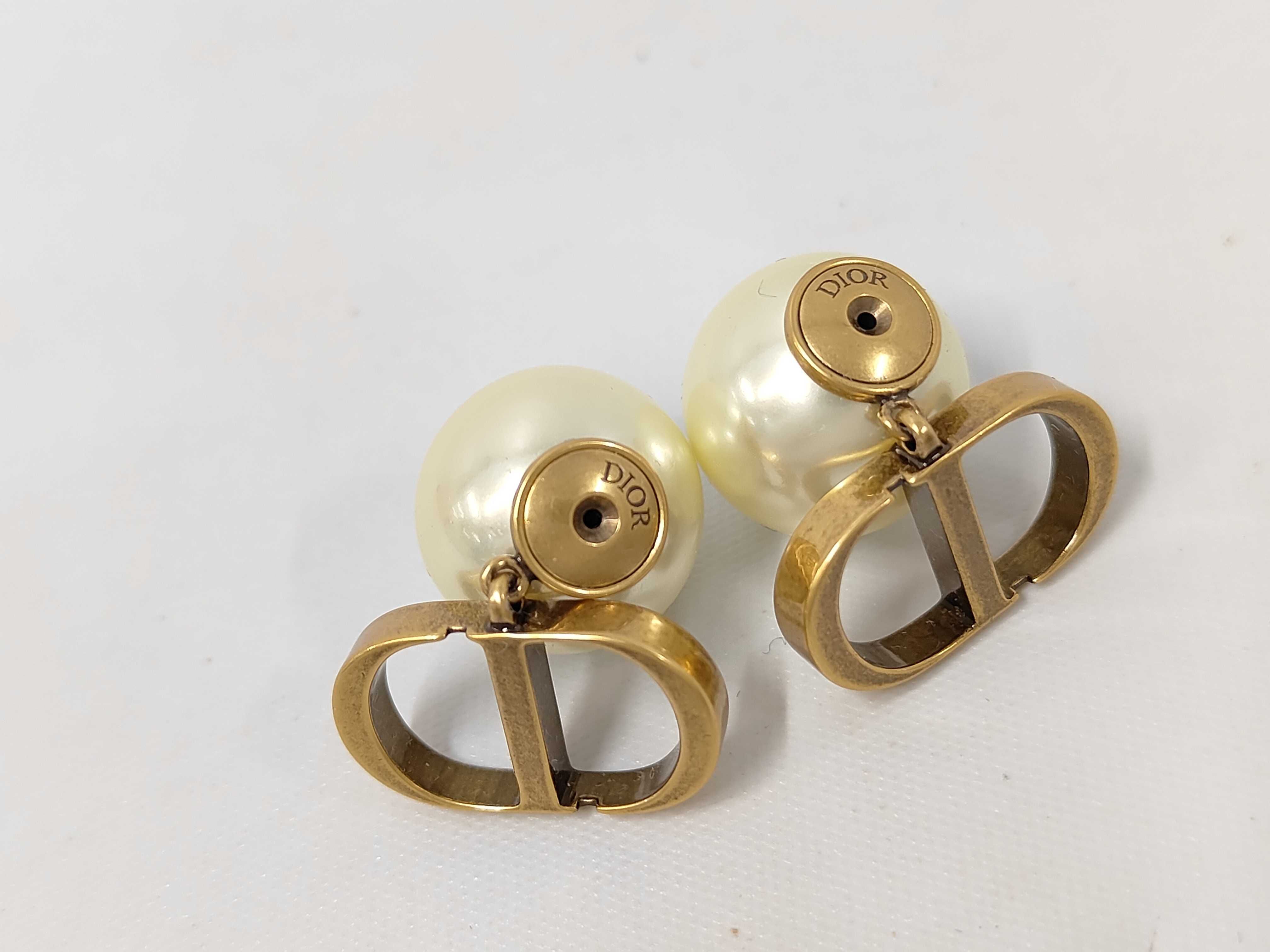 CD logo pearl earrings — view 5