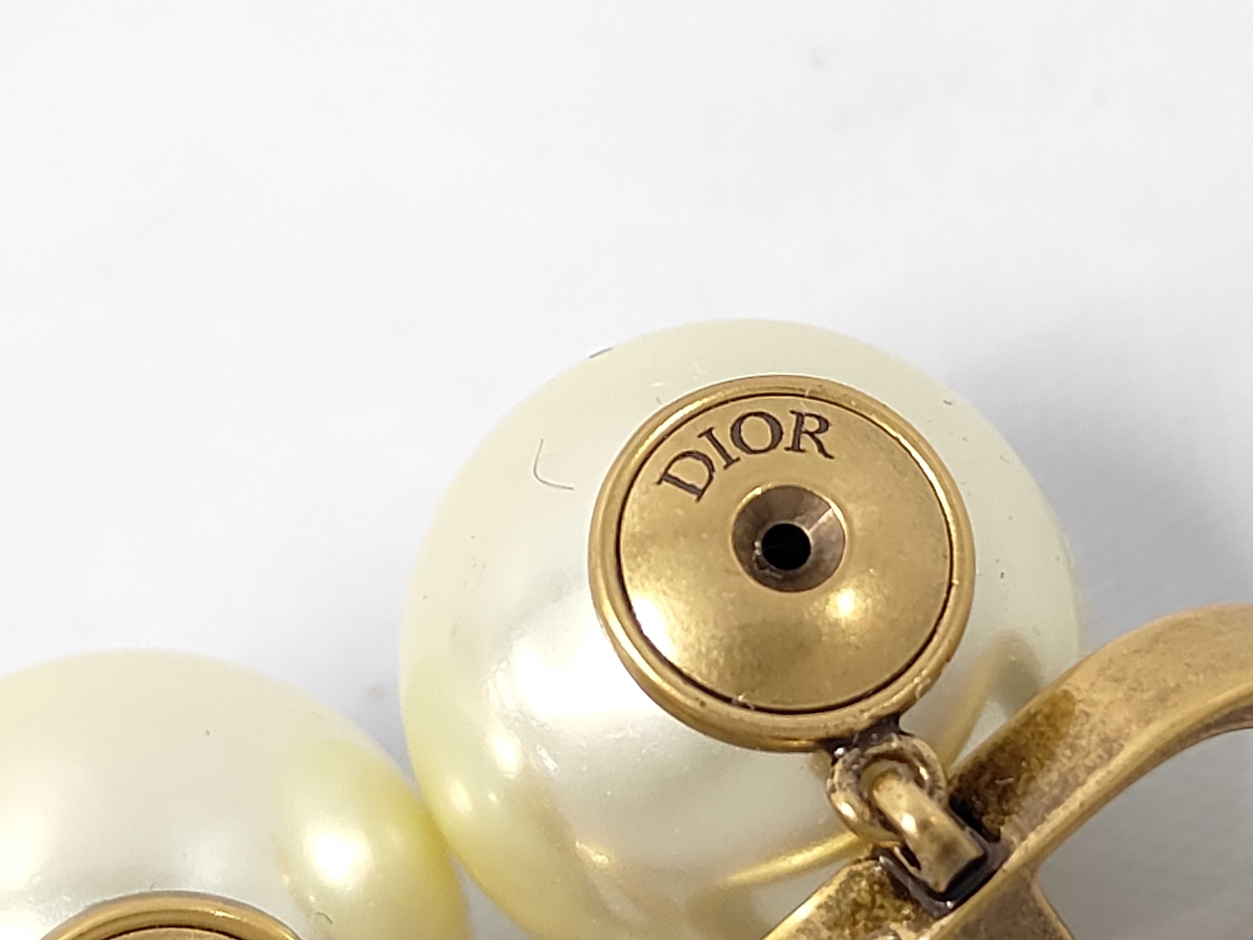 CD logo pearl earrings — view 6