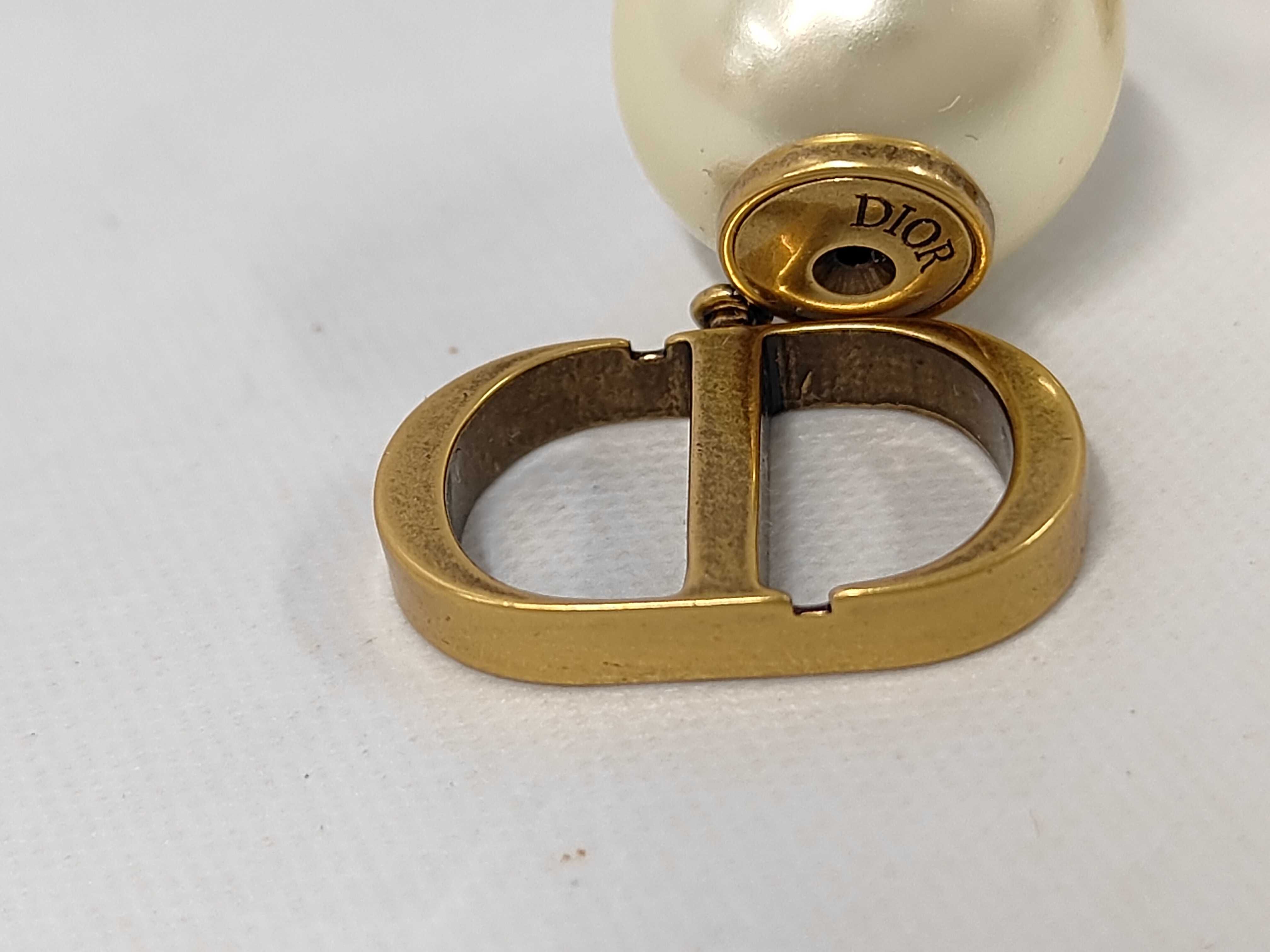 CD logo pearl earrings — view 7