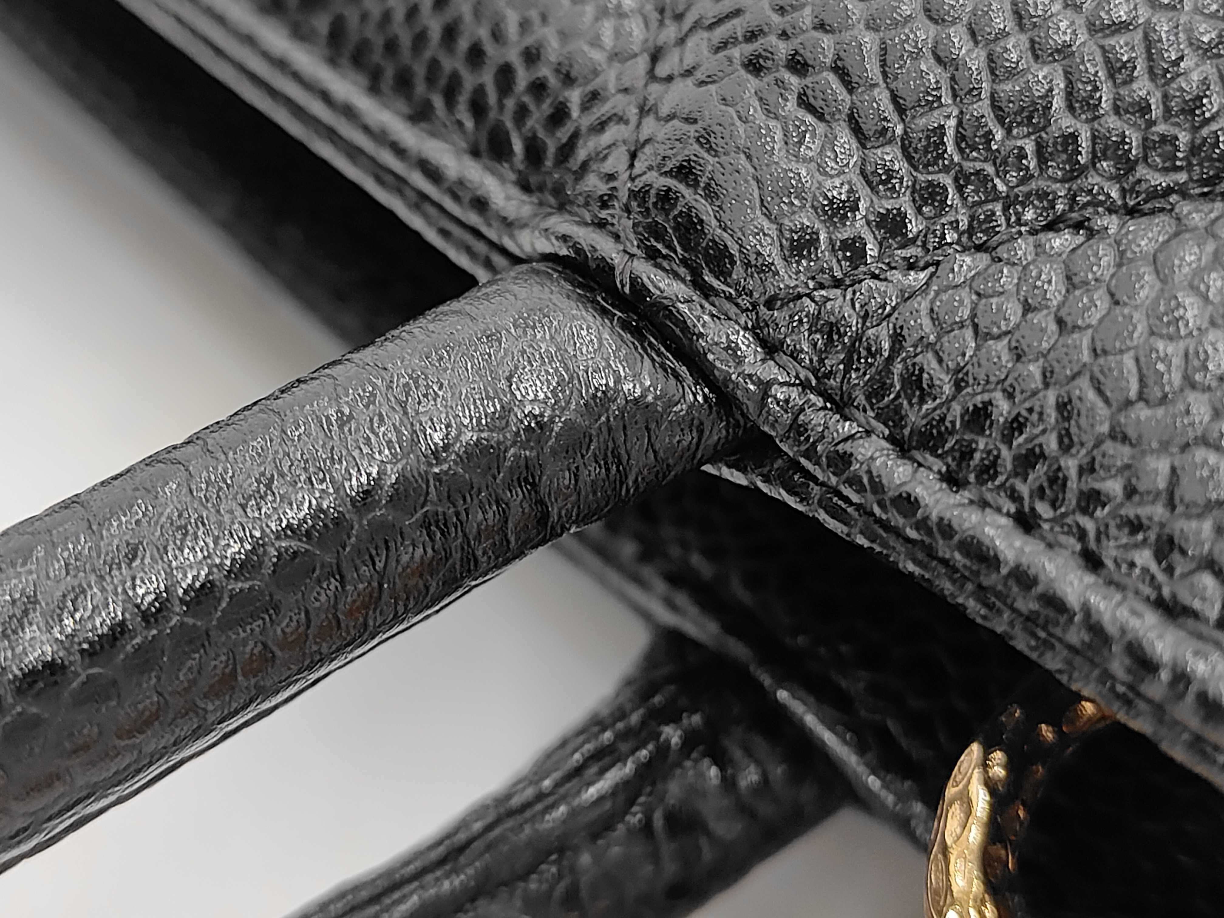Caviar Skin Reissue Tote Bag with Gold Hardware — view 6