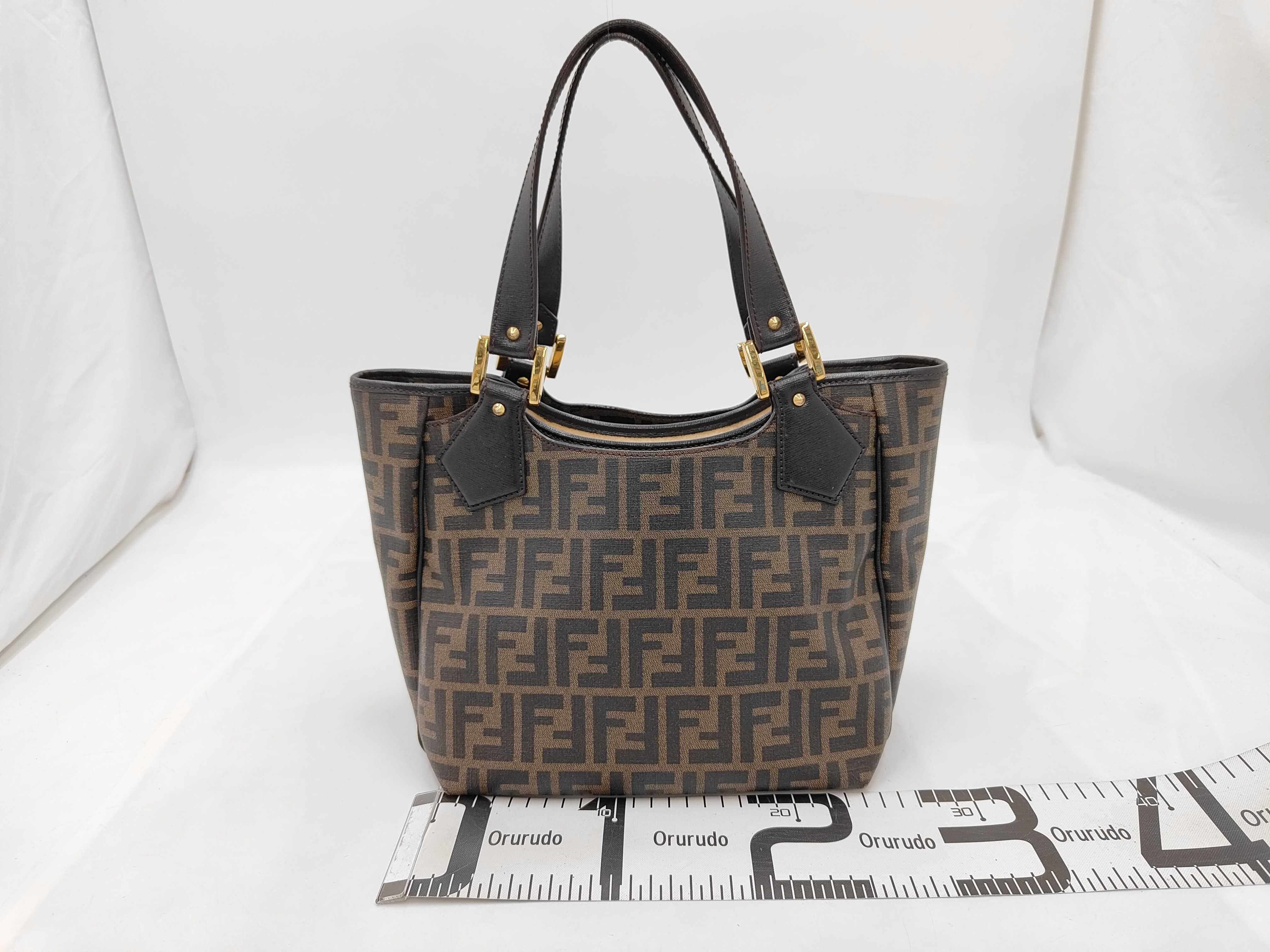 Zucca Tote Bag, PVC, Brown, with Dust Bag — view 2