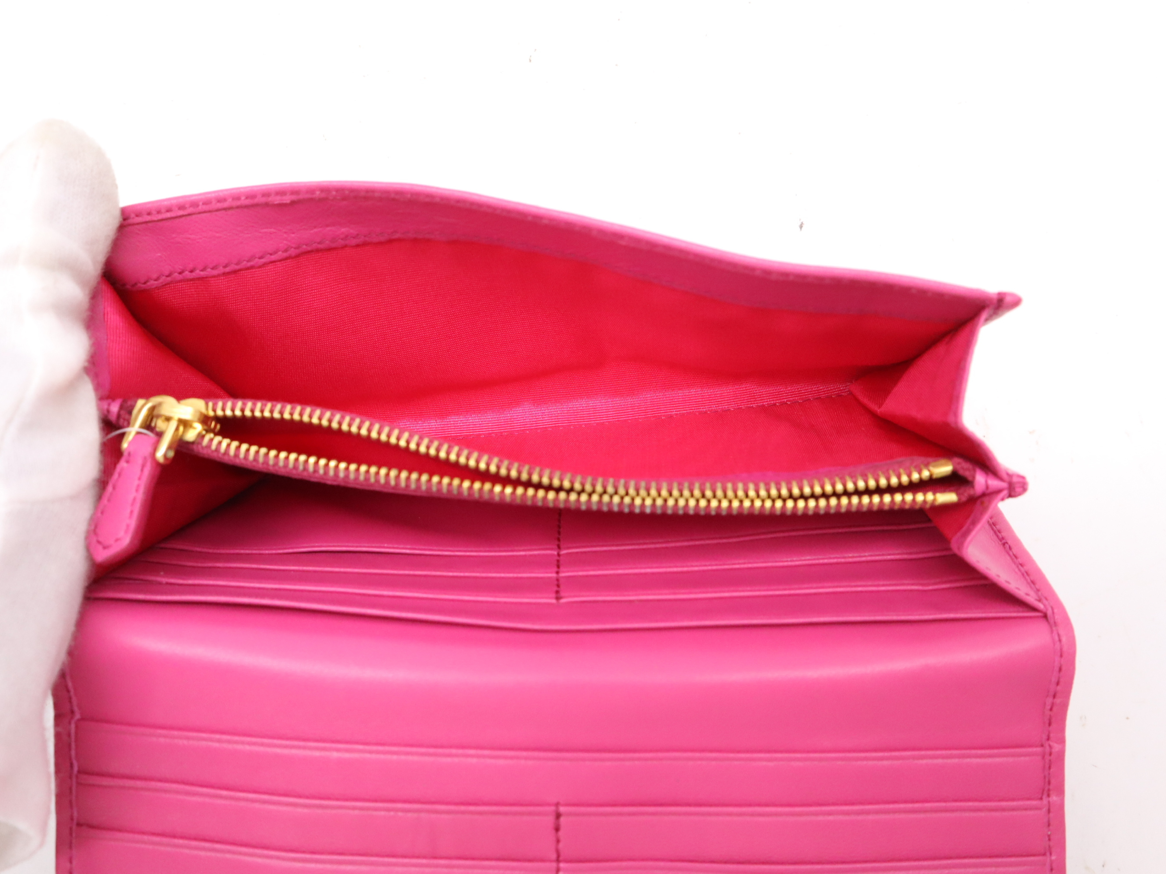 leather long wallet pink GD metal fittings with box wallet — view 7