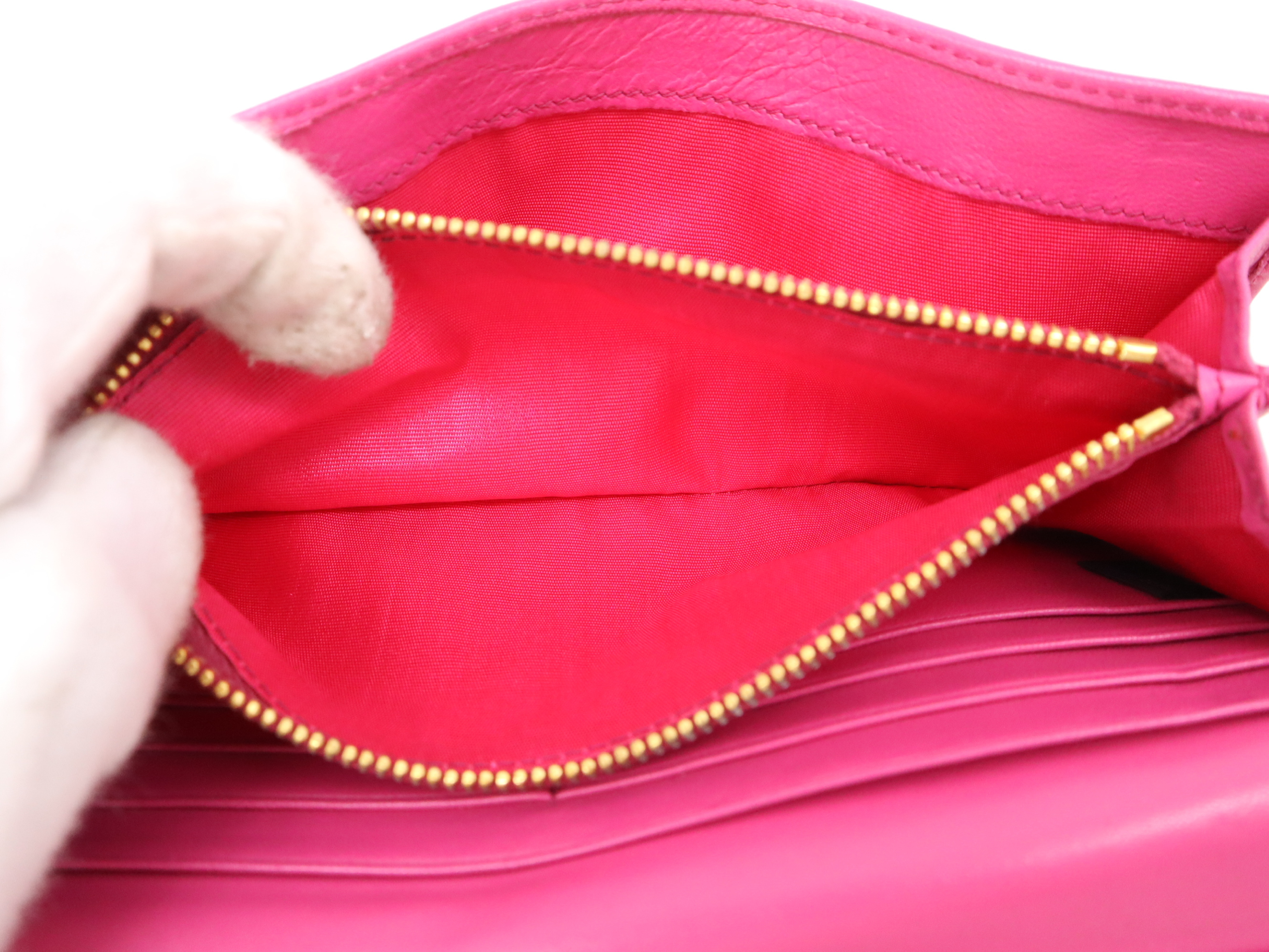 leather long wallet pink GD metal fittings with box wallet — view 8