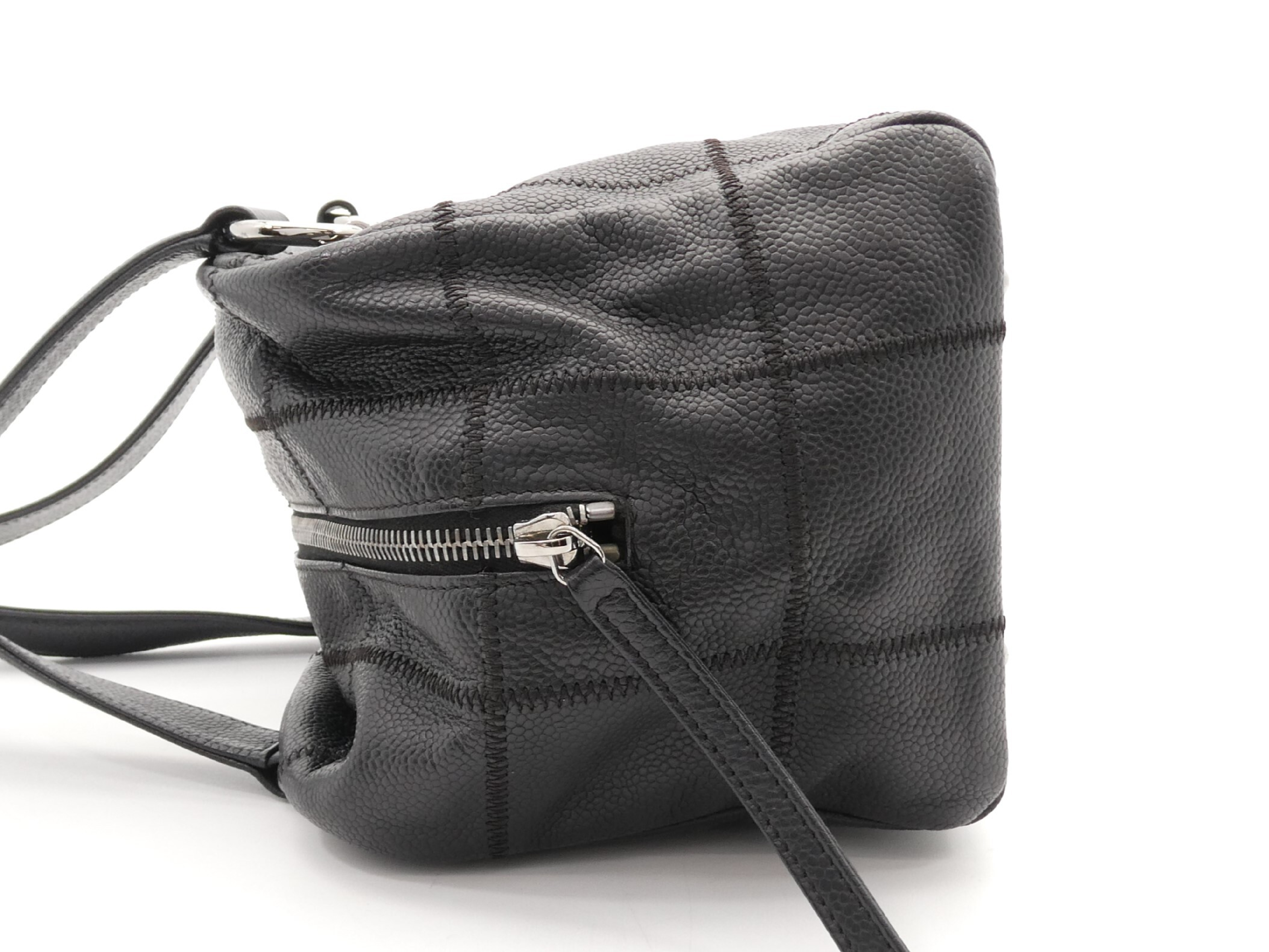 Chocolate Bar Logo Caviar Skin Shoulder Bag — view 3