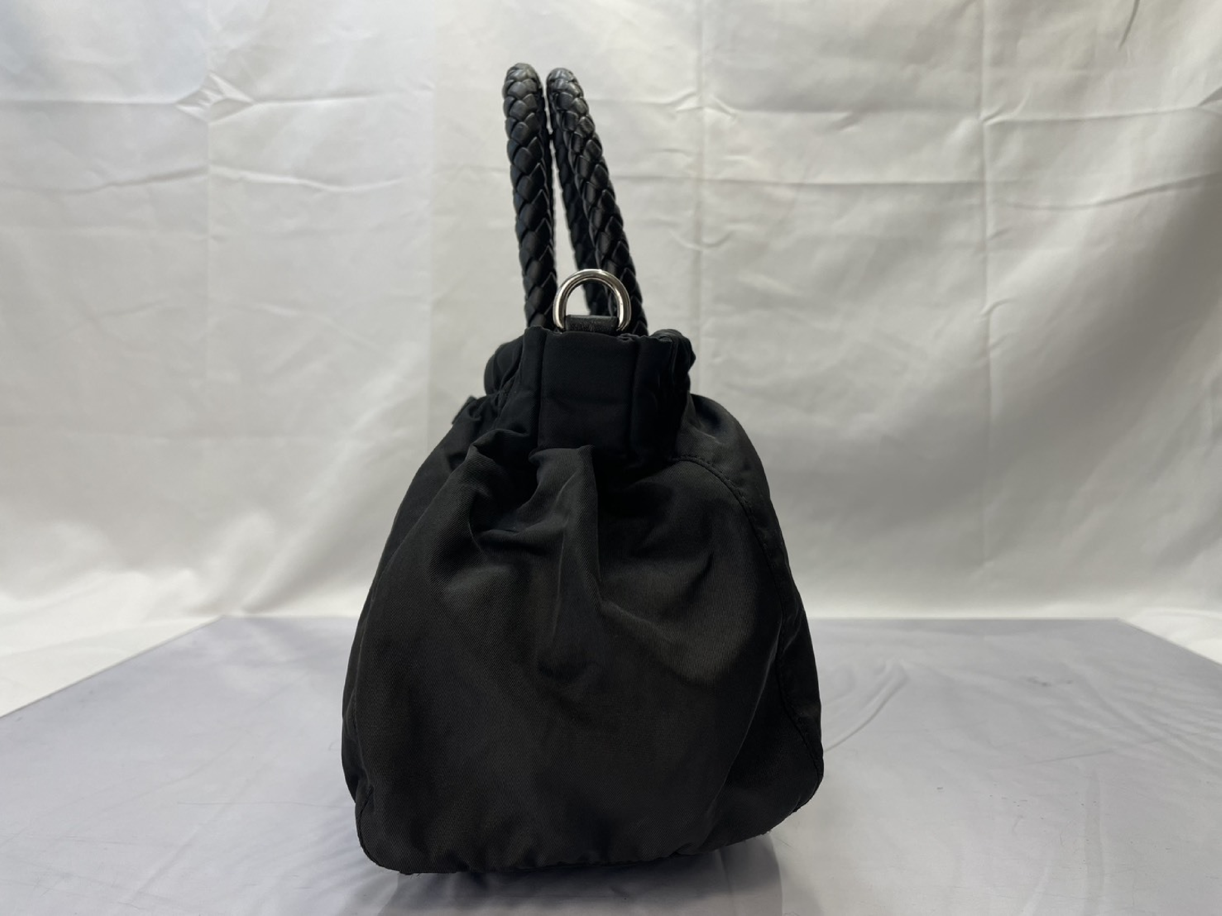 Intreccio Ribbon Braided Handbag/Tote Bag/2-Way Shoulder Bag, Black BN1631 — view 3