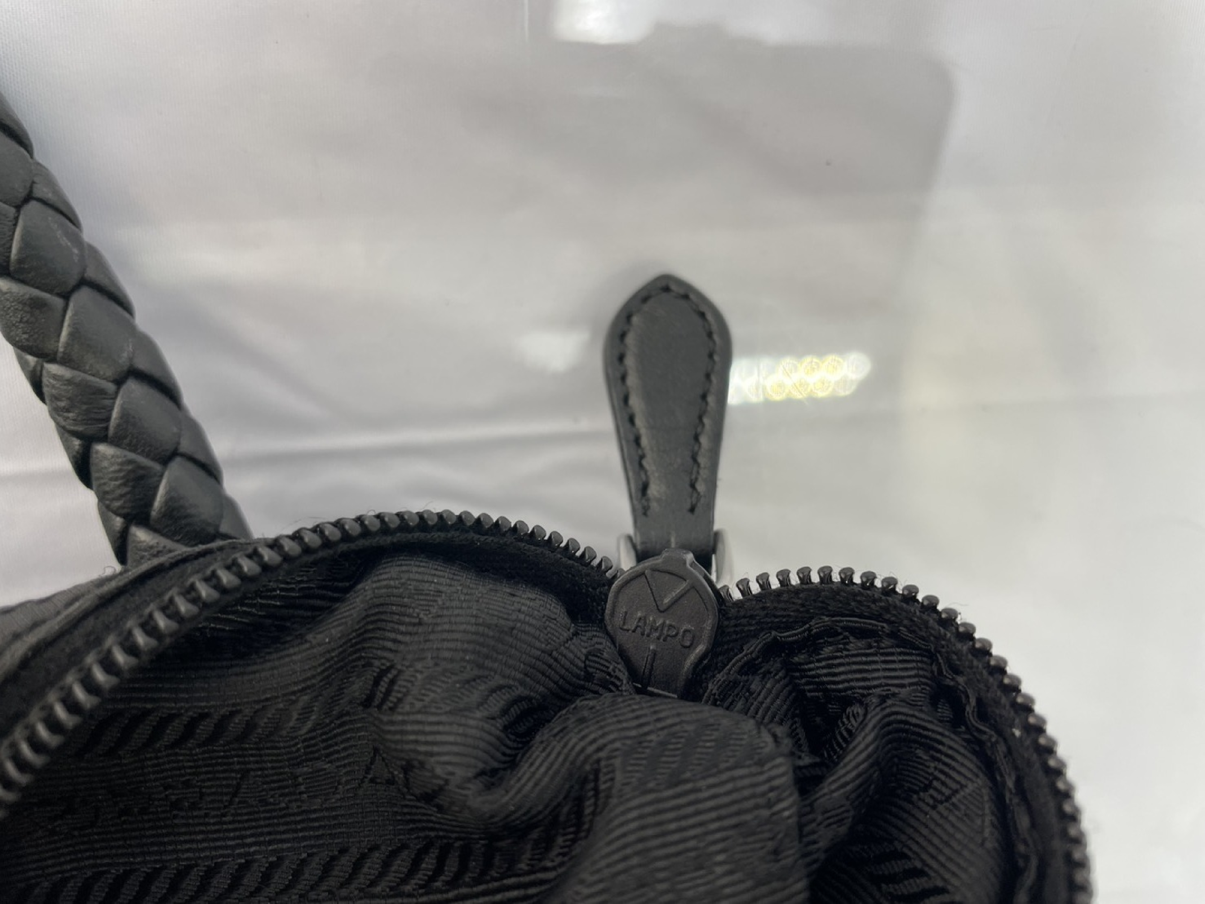 Intreccio Ribbon Braided Handbag/Tote Bag/2-Way Shoulder Bag, Black BN1631 — view 10