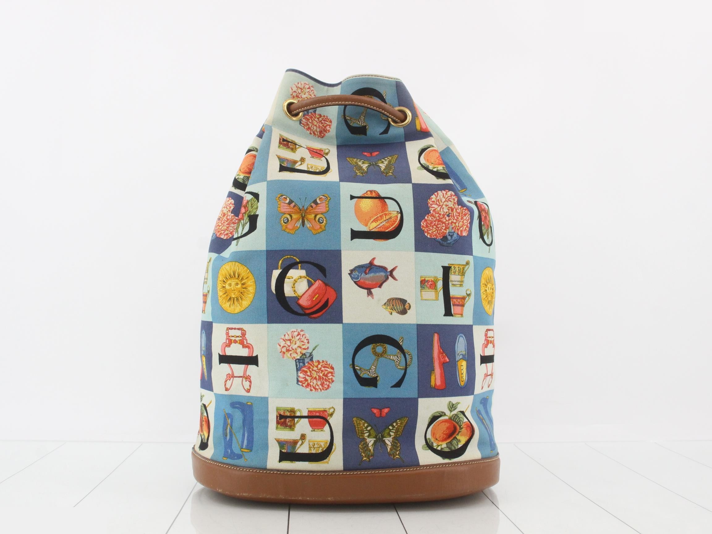 Shimo Canvas Drawstring Shoulder Bag, Multicolor