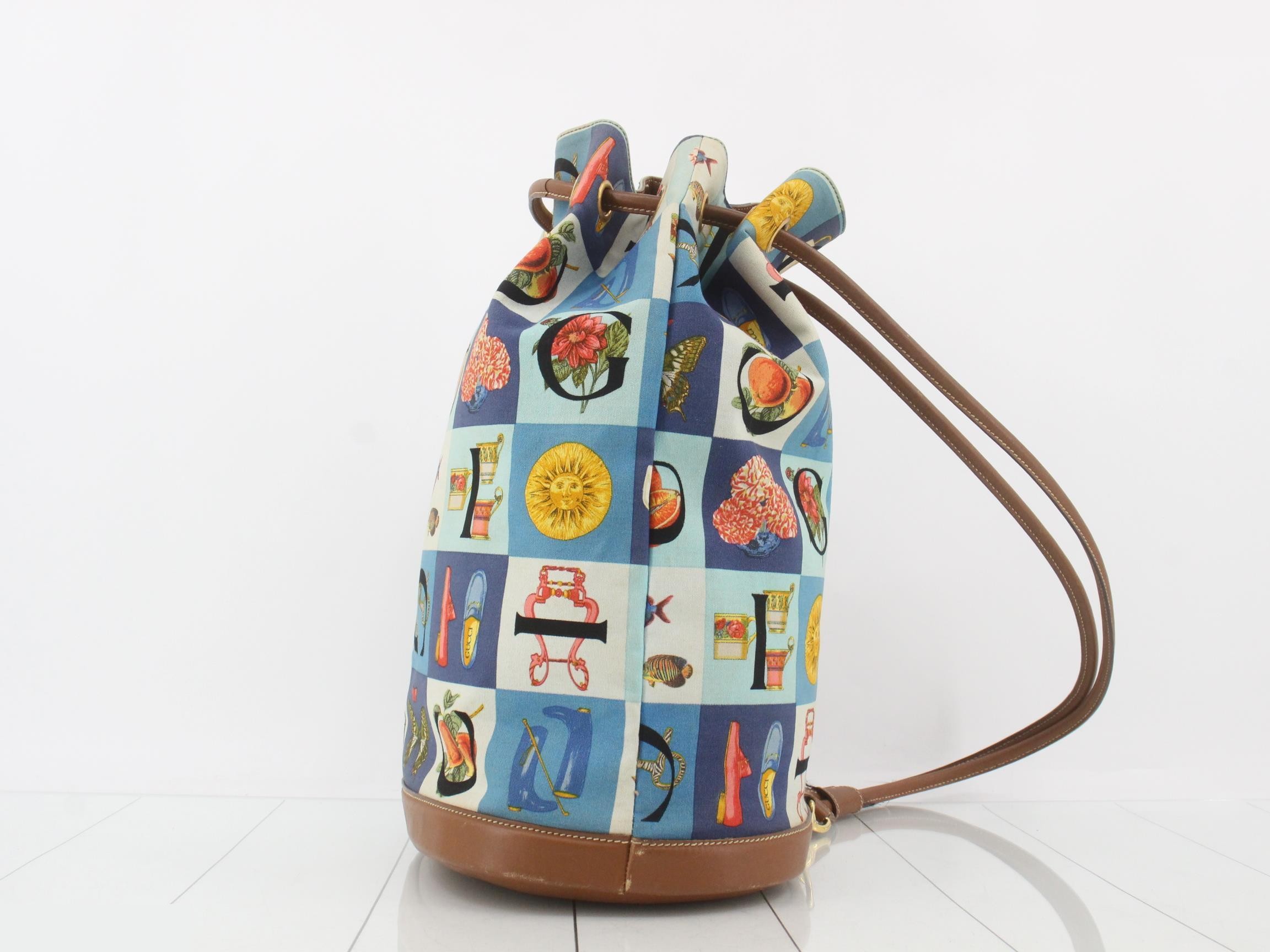Shimo Canvas Drawstring Shoulder Bag, Multicolor — view 3