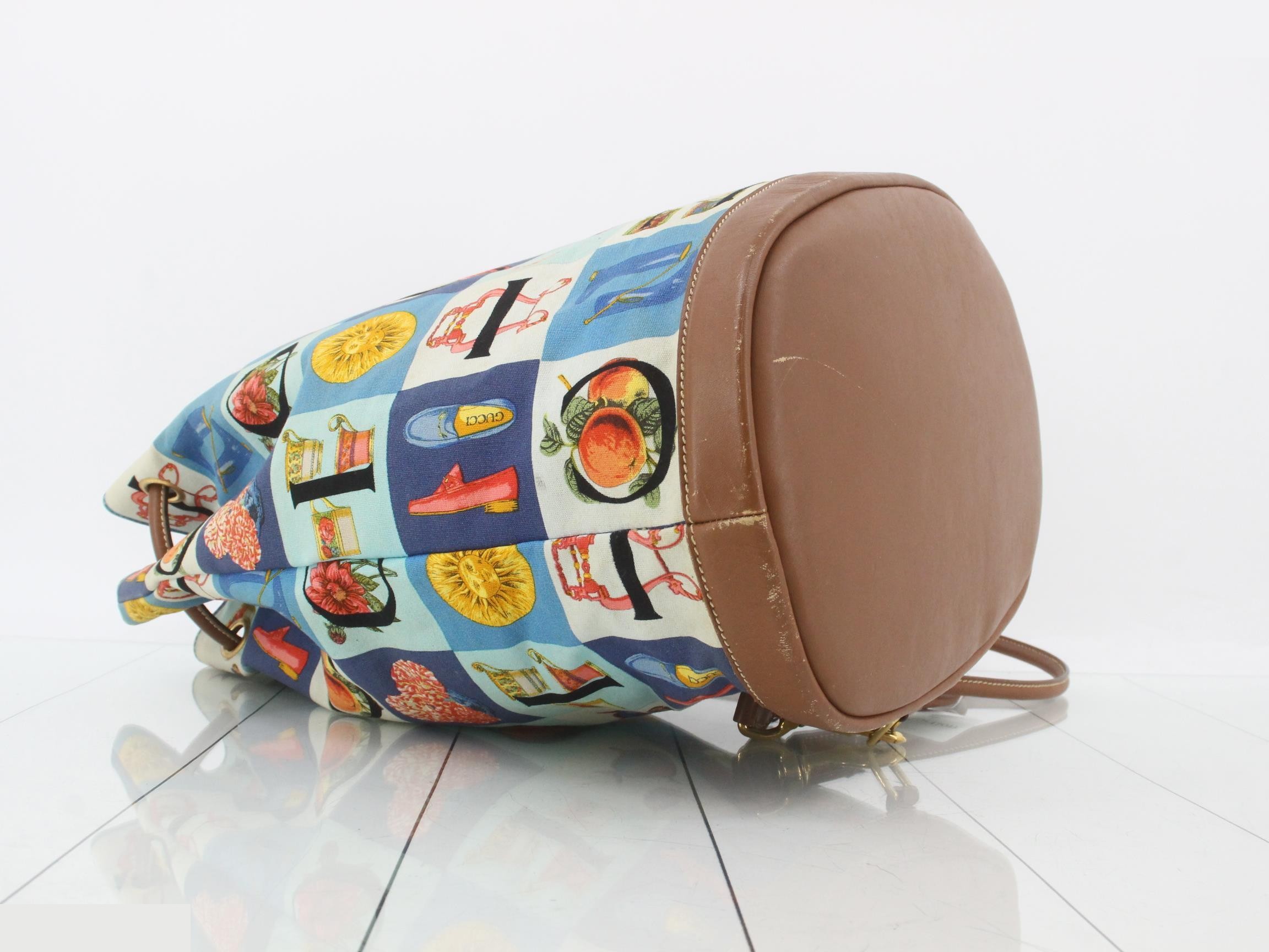 Shimo Canvas Drawstring Shoulder Bag, Multicolor — view 5