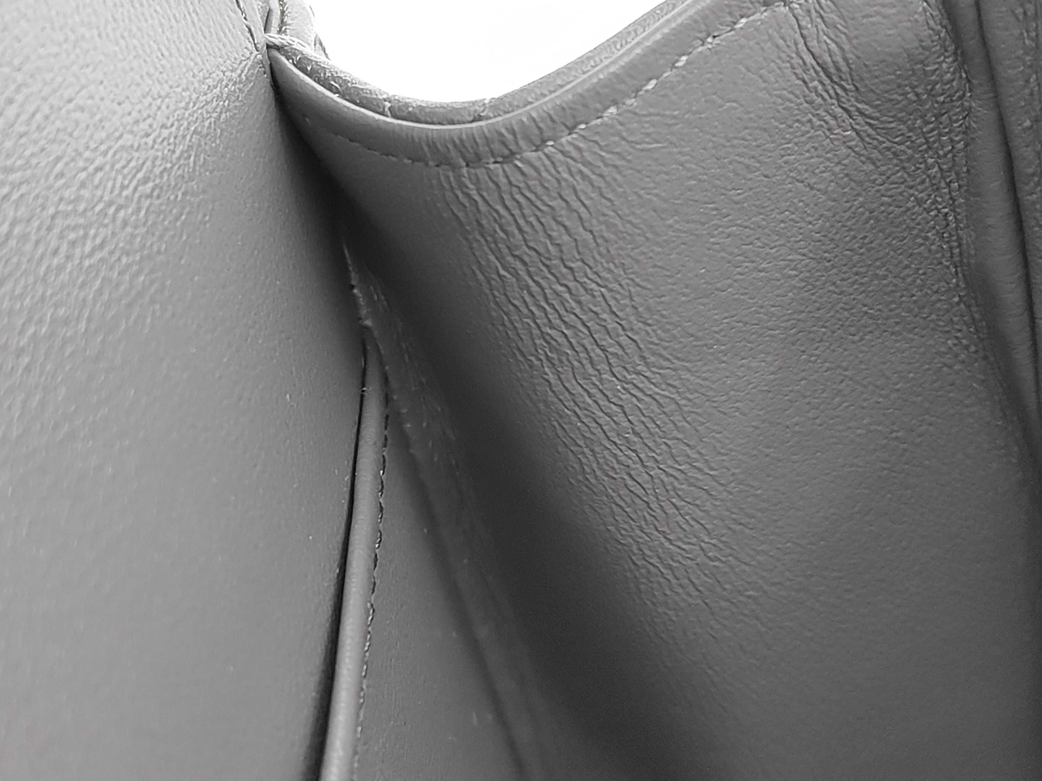 Matelassé 25 Double Flap Chain Shoulder Bag, Lambskin, Grey — view 11