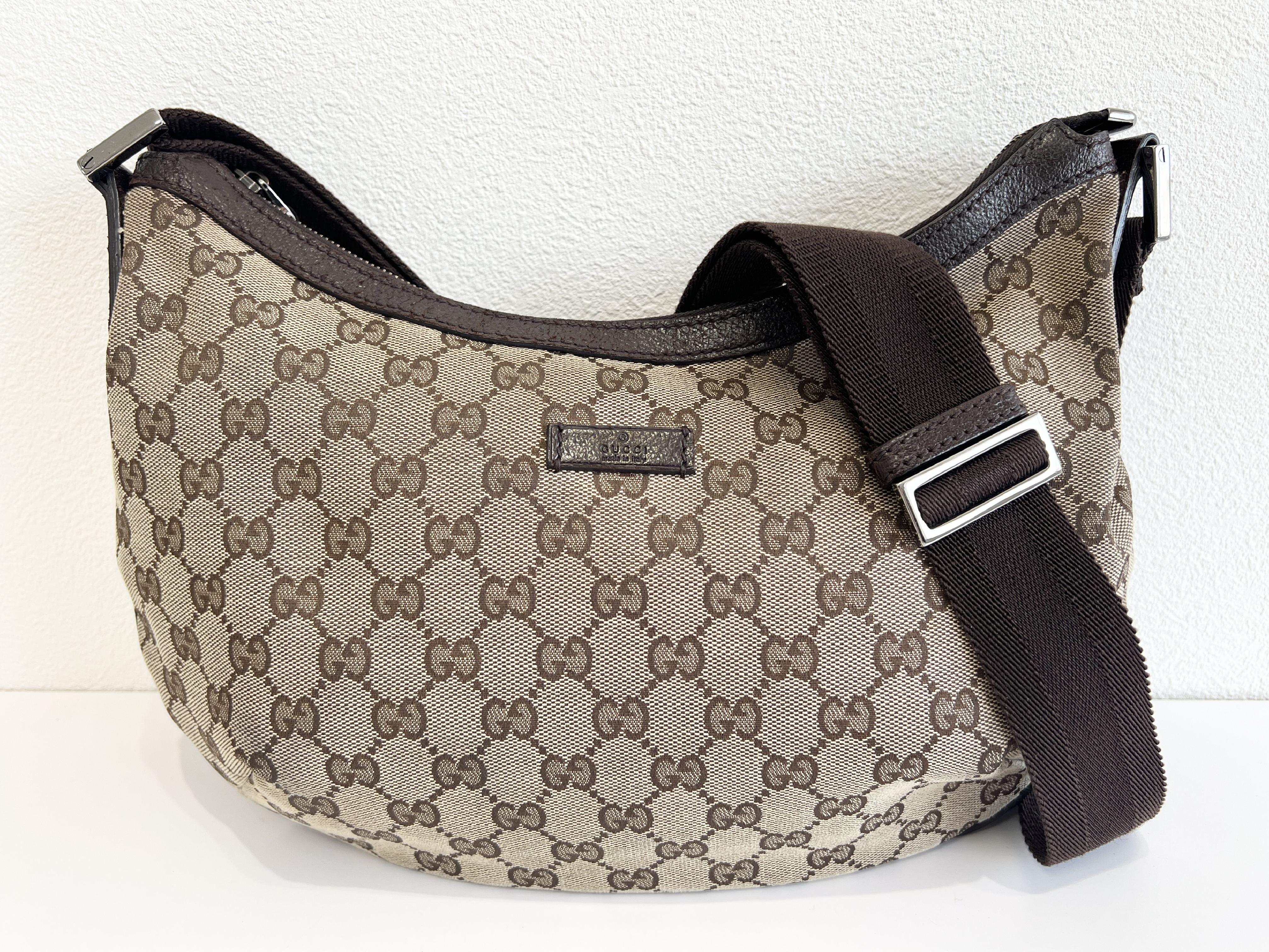 GG Canvas Leather Moon One-Shoulder Bag (Shoulder Bag)