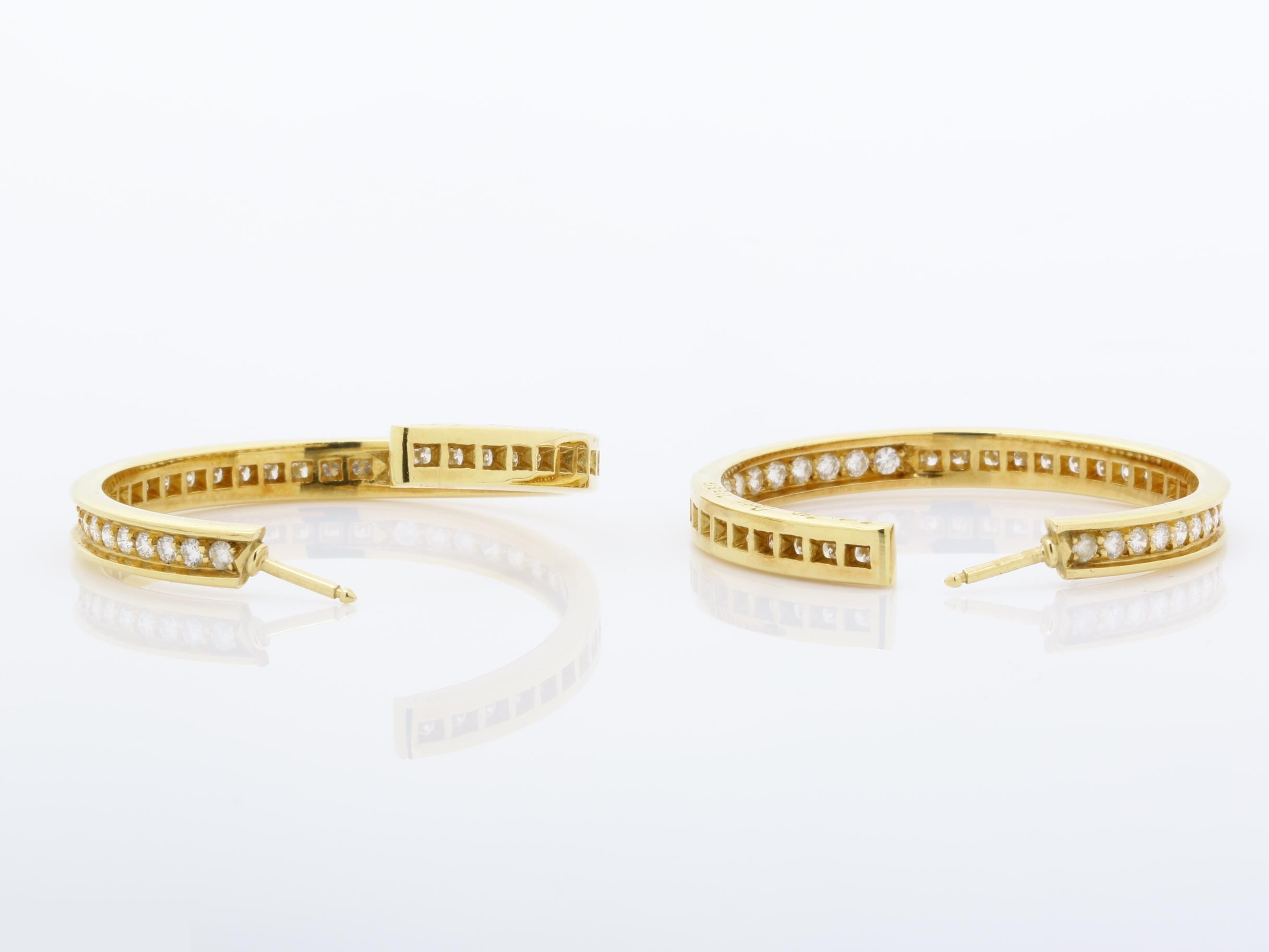 Classic Line (Precious Metal) Earrings, K18YG, Diamond, 18.3g, 750 — view 4