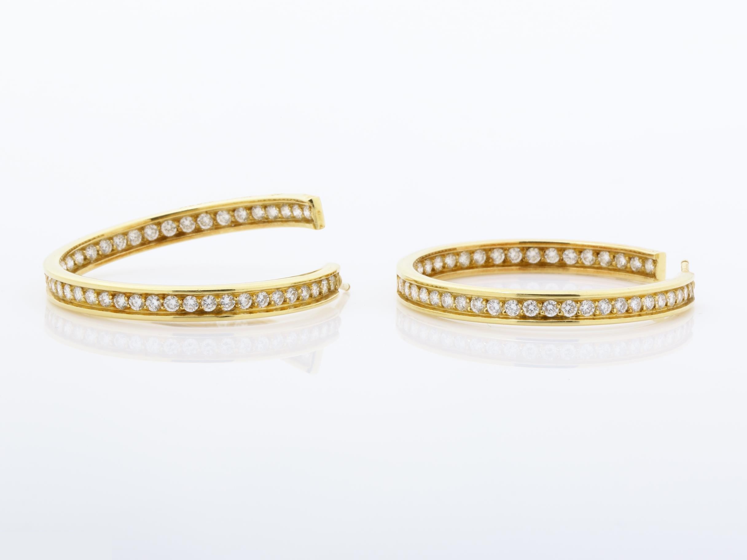 Classic Line (Precious Metal) Earrings, K18YG, Diamond, 18.3g, 750 — view 5