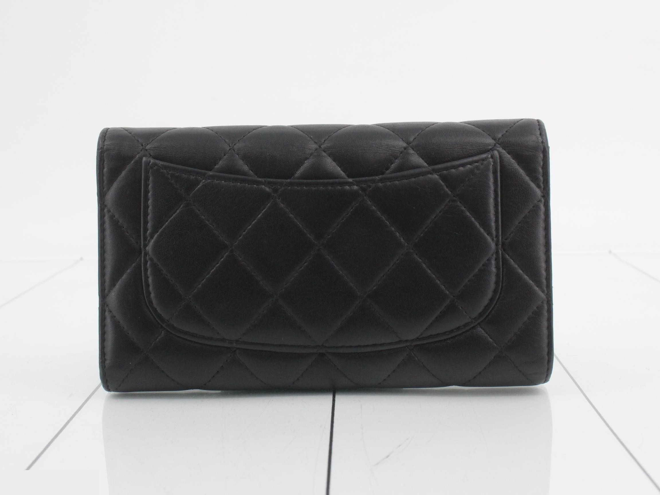 Matelassé Lambskin Tri-fold Long Wallet — view 2