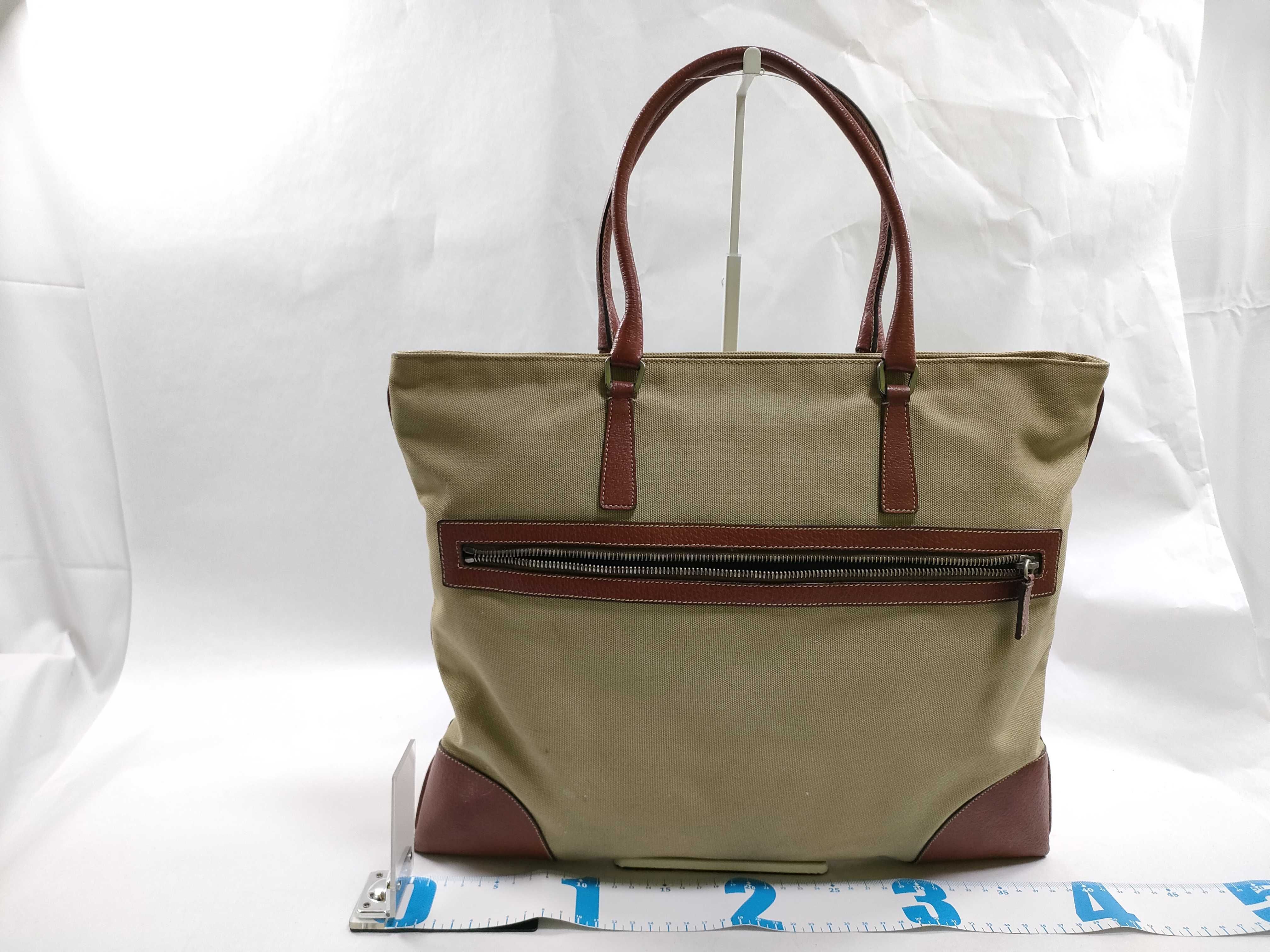 White Tag 31 Canvas x Leather x Nylon Tote Bag, Beige Tote Bag — view 2