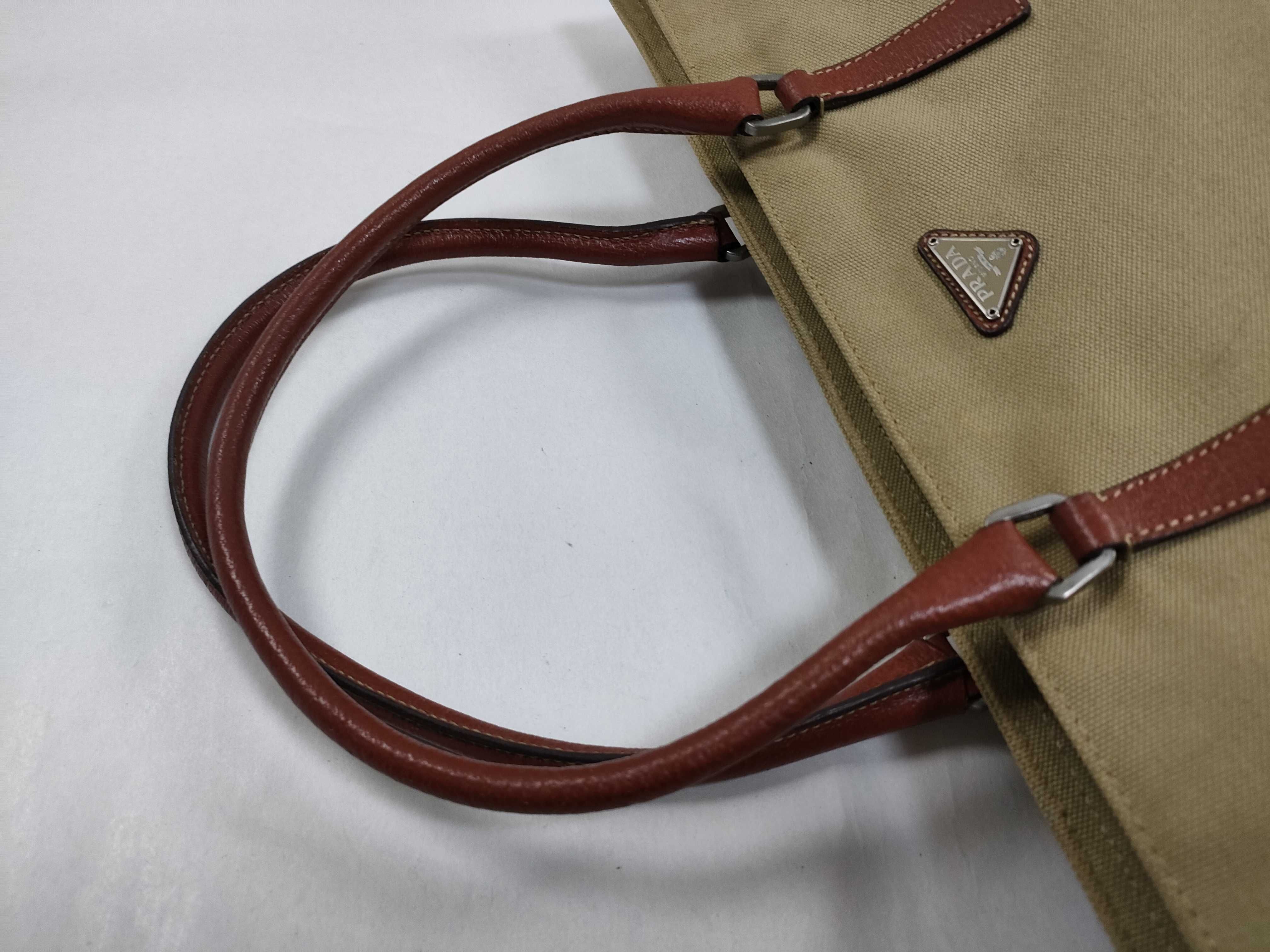 White Tag 31 Canvas x Leather x Nylon Tote Bag, Beige Tote Bag — view 3
