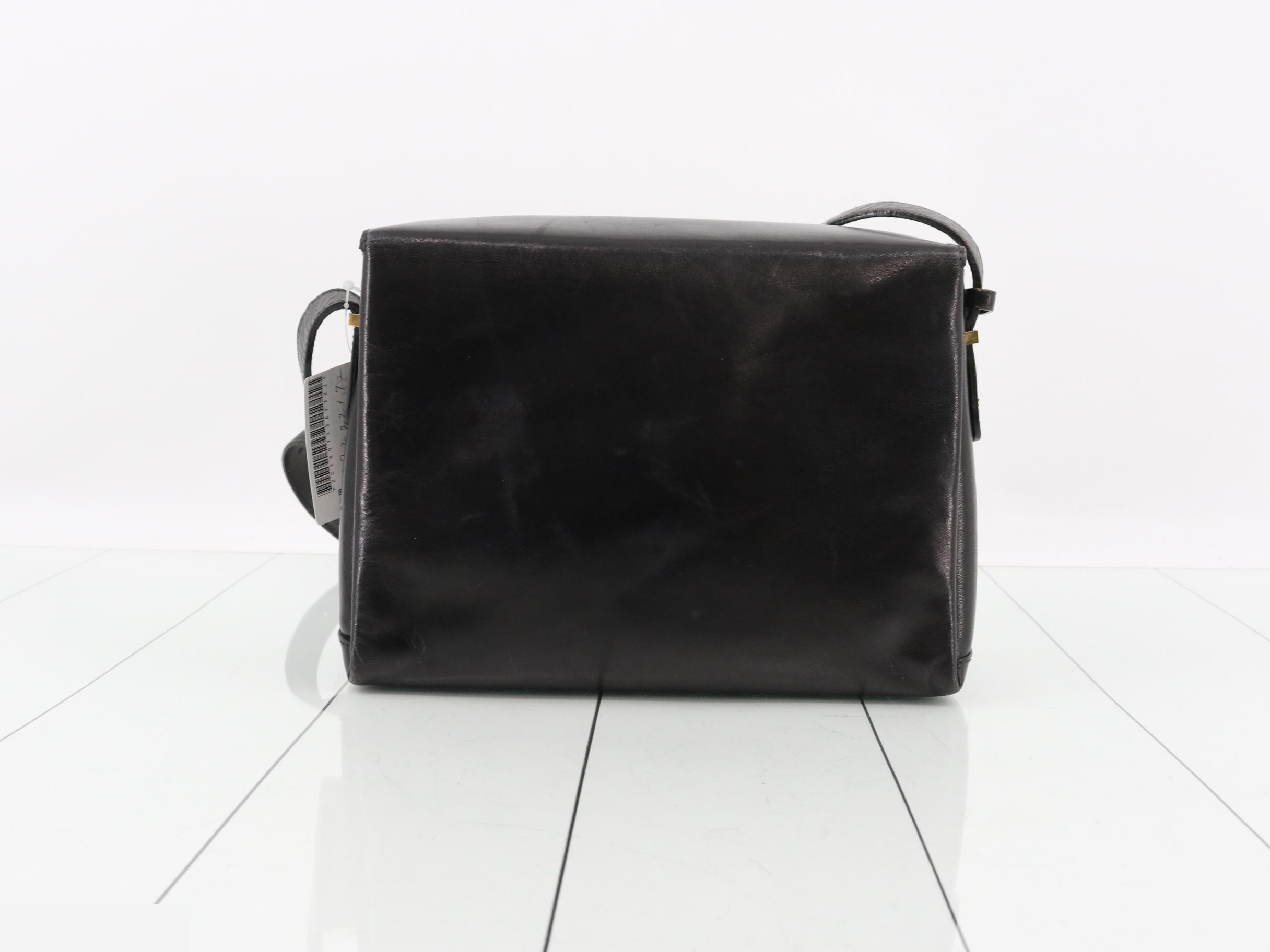 Leather shoulder bag, black — view 2