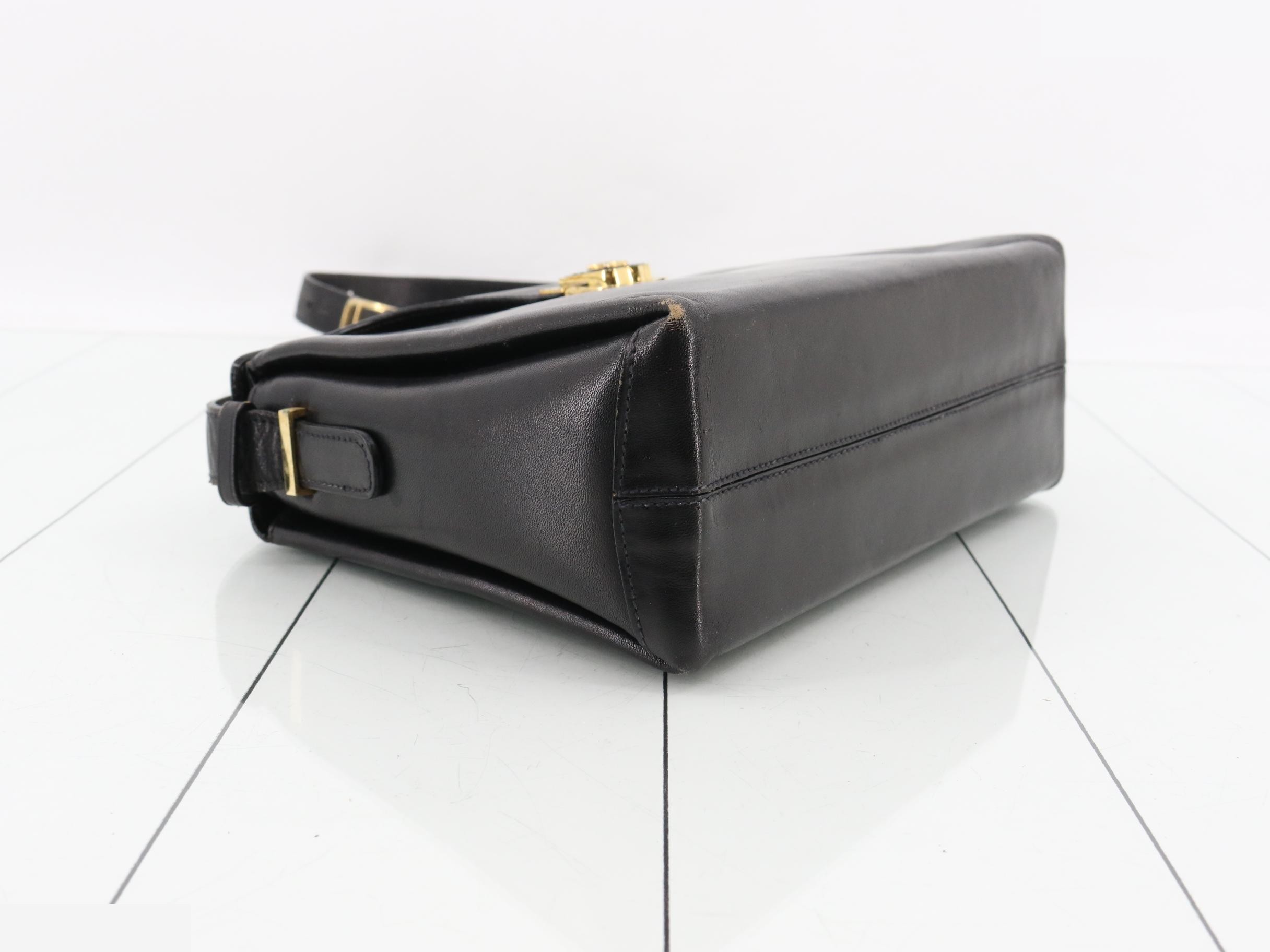 Leather shoulder bag, black — view 5