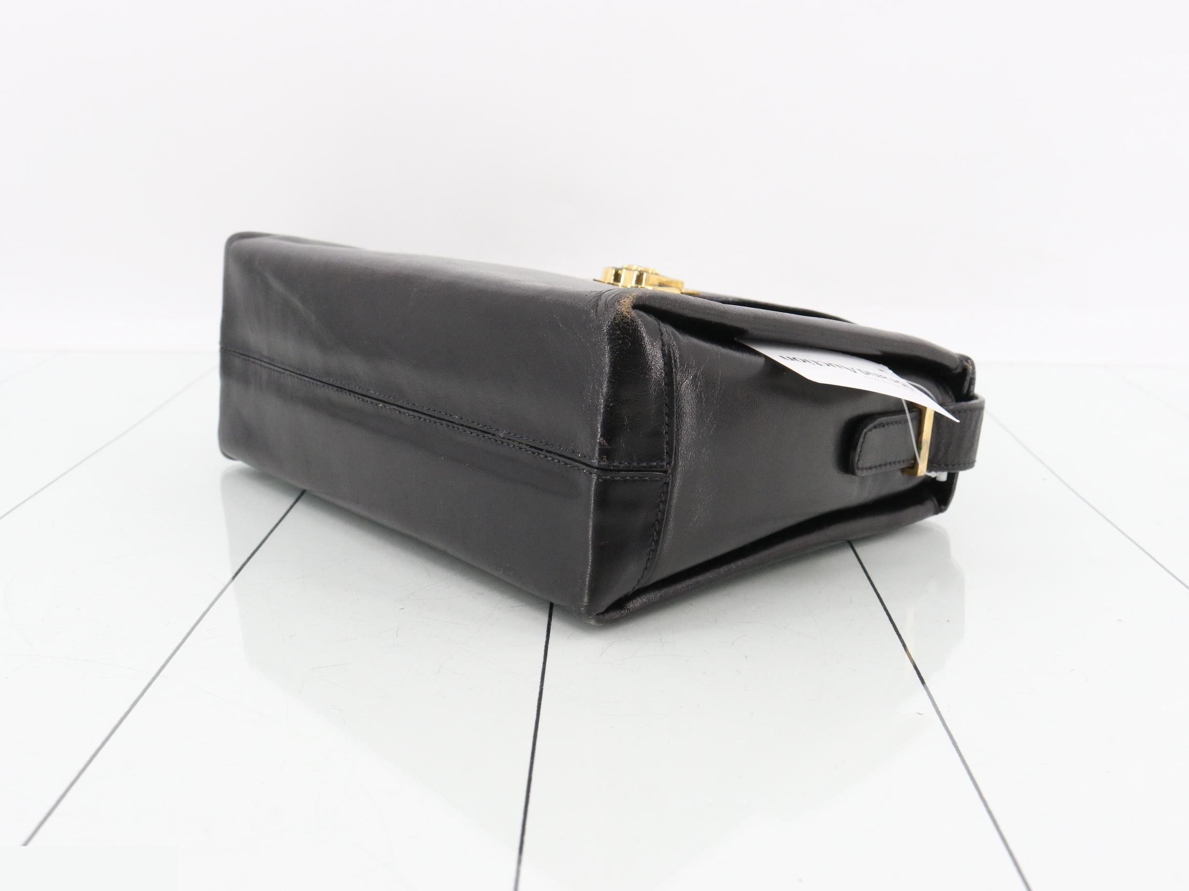 Leather shoulder bag, black — view 6
