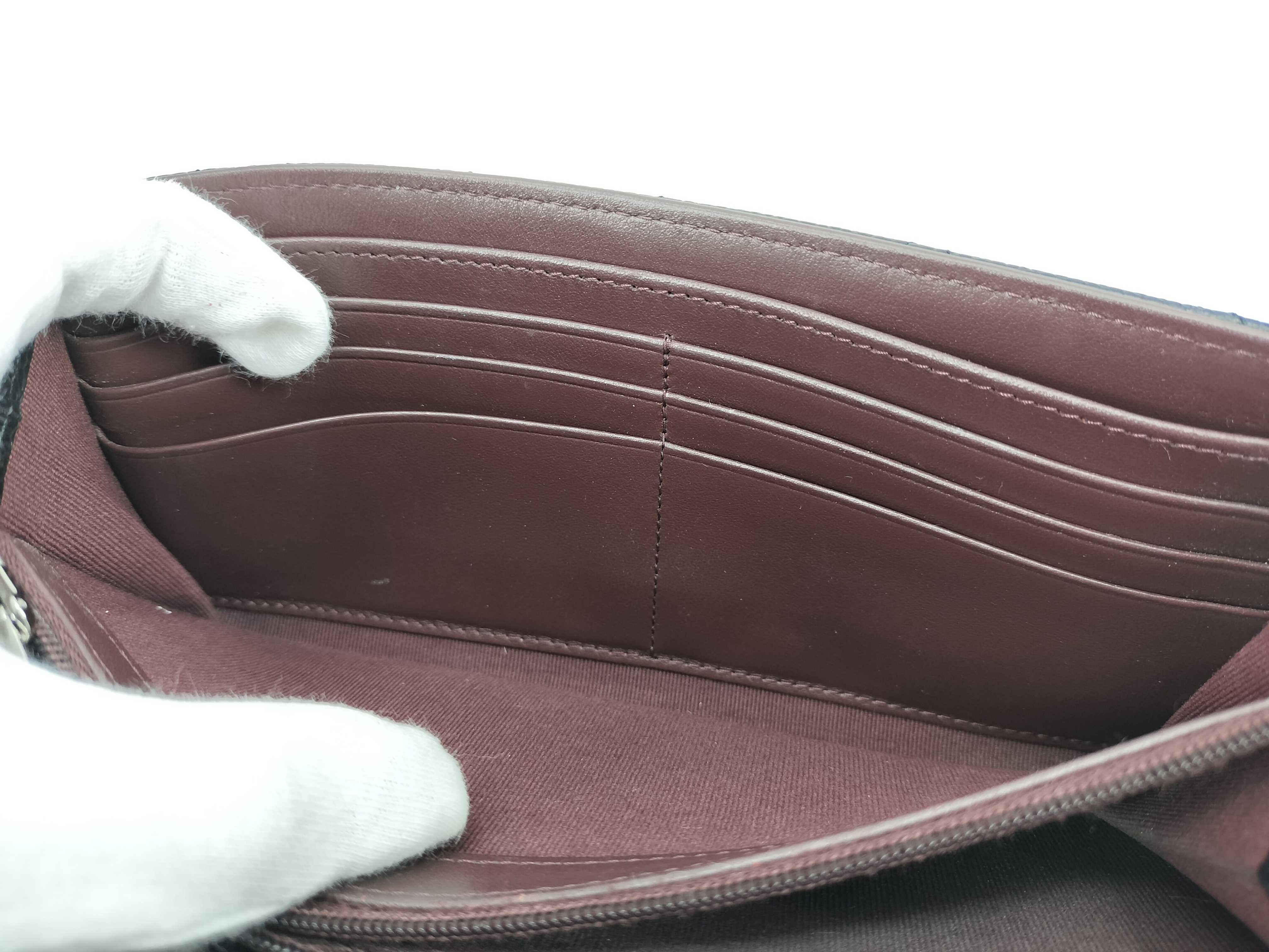 Caviar Skin Coco Mark Matelassé Long Wallet with Silver Hardware — view 13