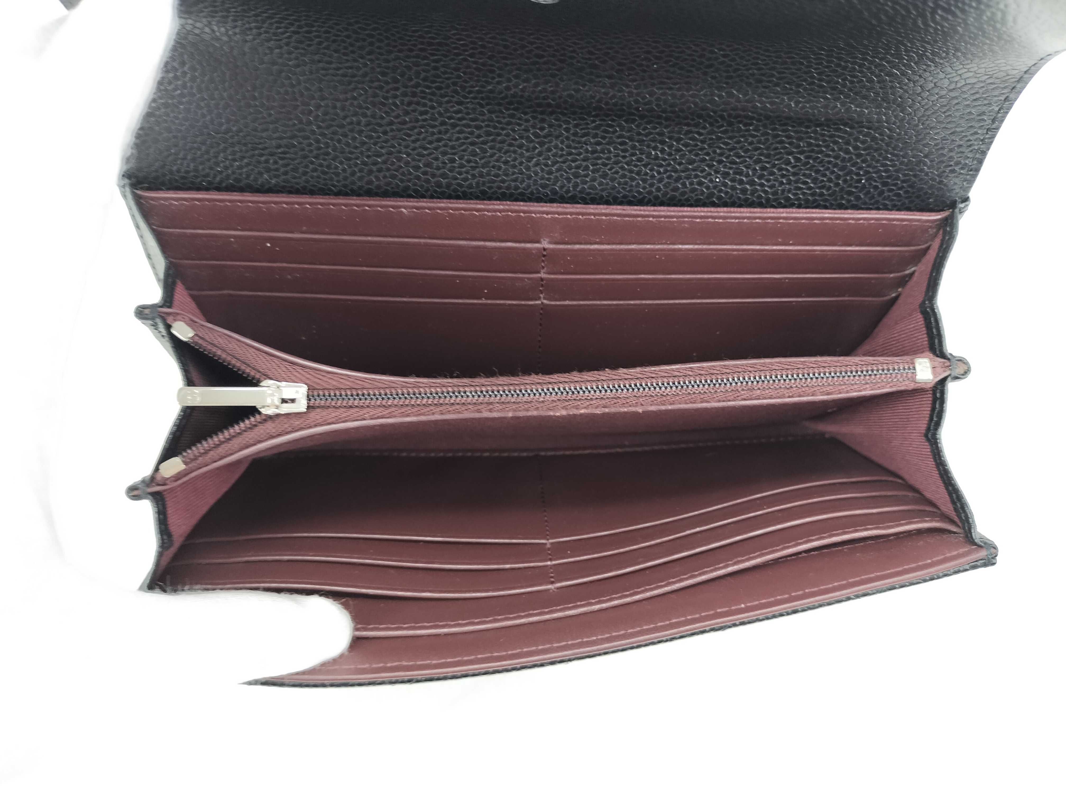 Caviar Skin Coco Mark Matelassé Long Wallet with Silver Hardware — view 8
