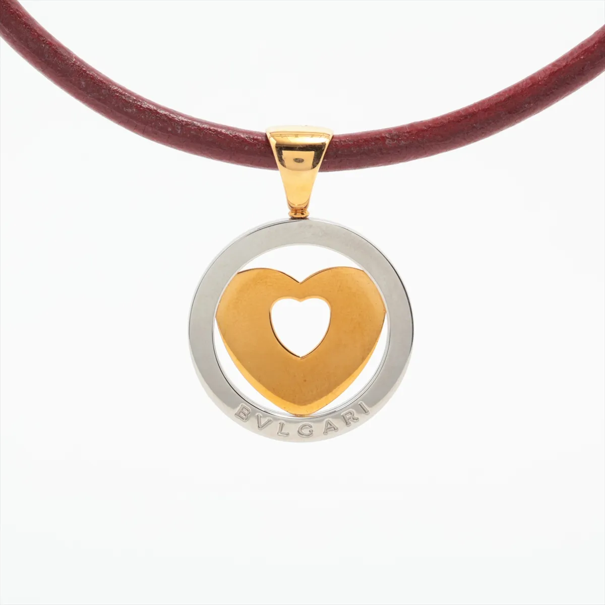 Tondo Heart Necklace 750(YG)×SS Total 26.2g
