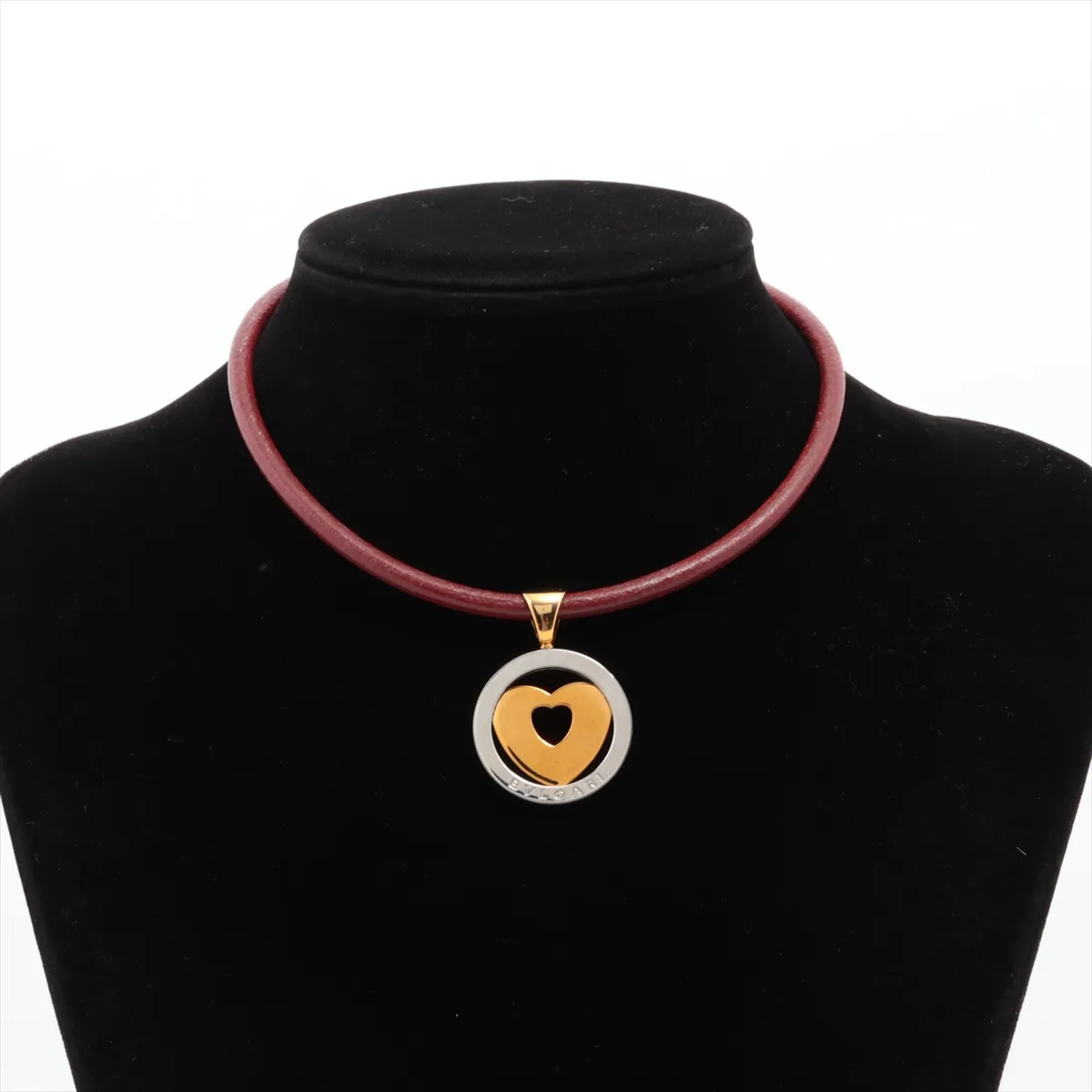 Tondo Heart Necklace 750(YG)×SS Total 26.2g — view 5