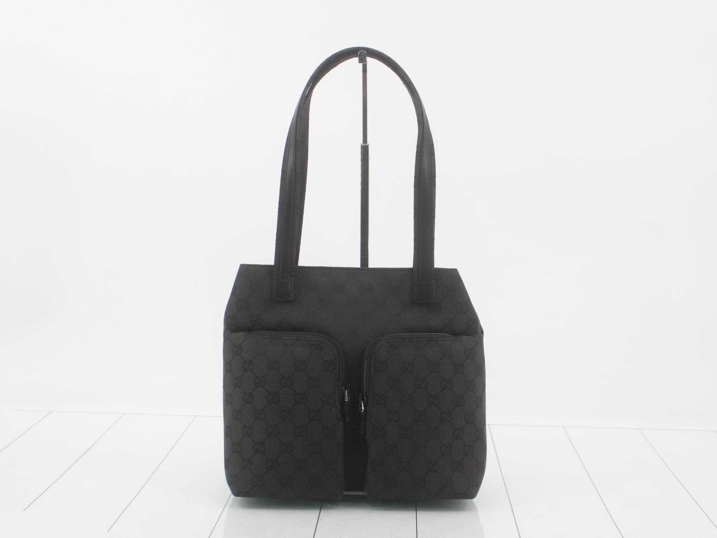 GG Canvas Tote Bag, Black