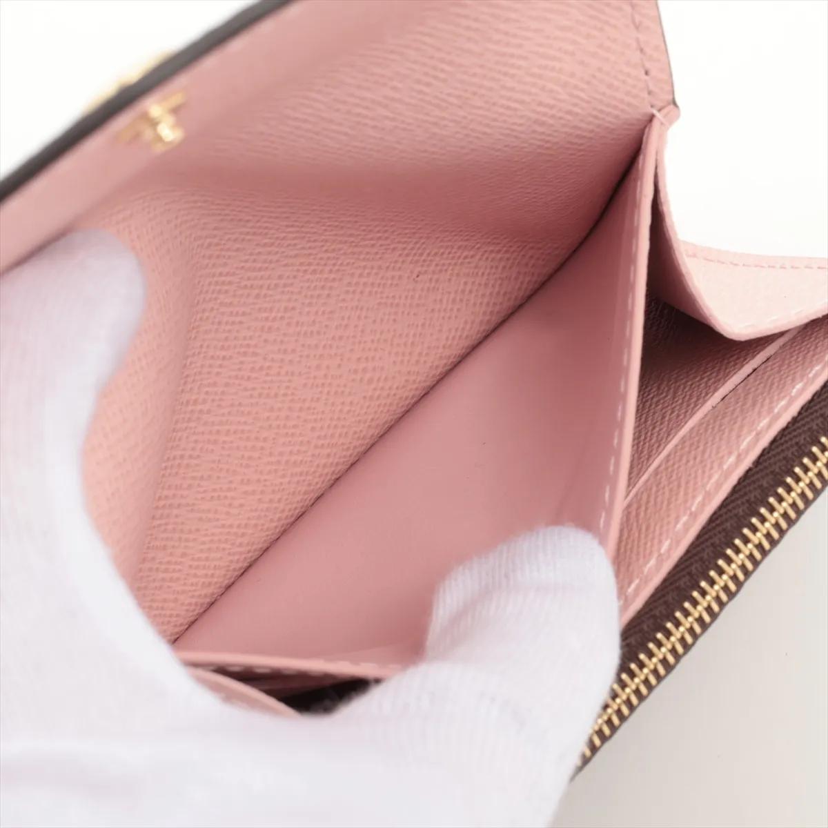 Monogram Portemonnaie Rosalie M62361 Rose Ballerine Coin Case (RFID detected) — view 4