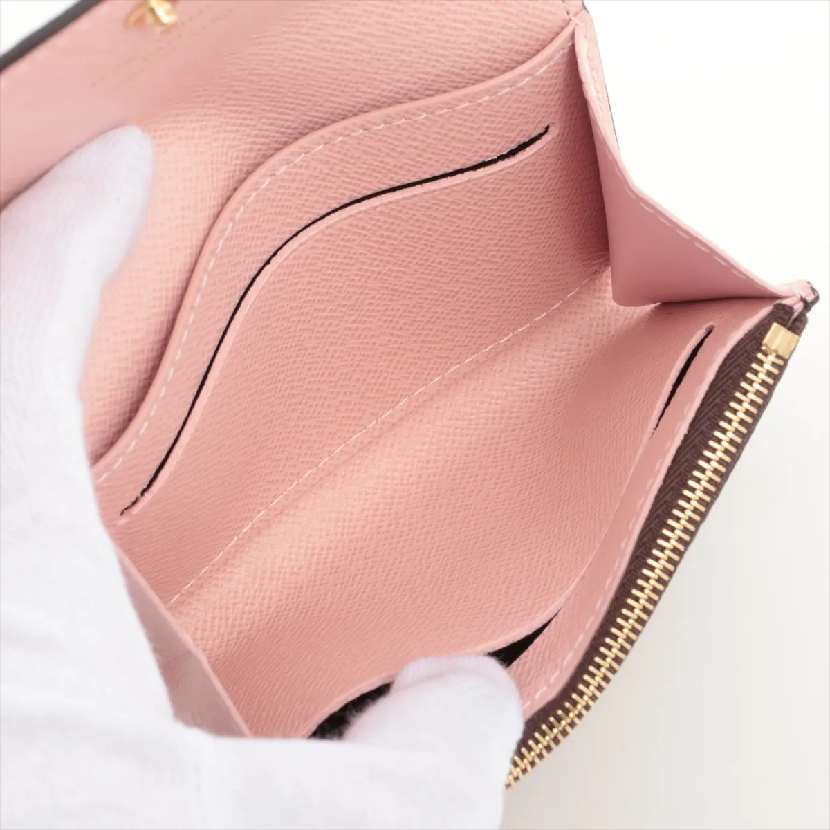 Monogram Portemonnaie Rosalie M62361 Rose Ballerine Coin Case (RFID detected) — view 5