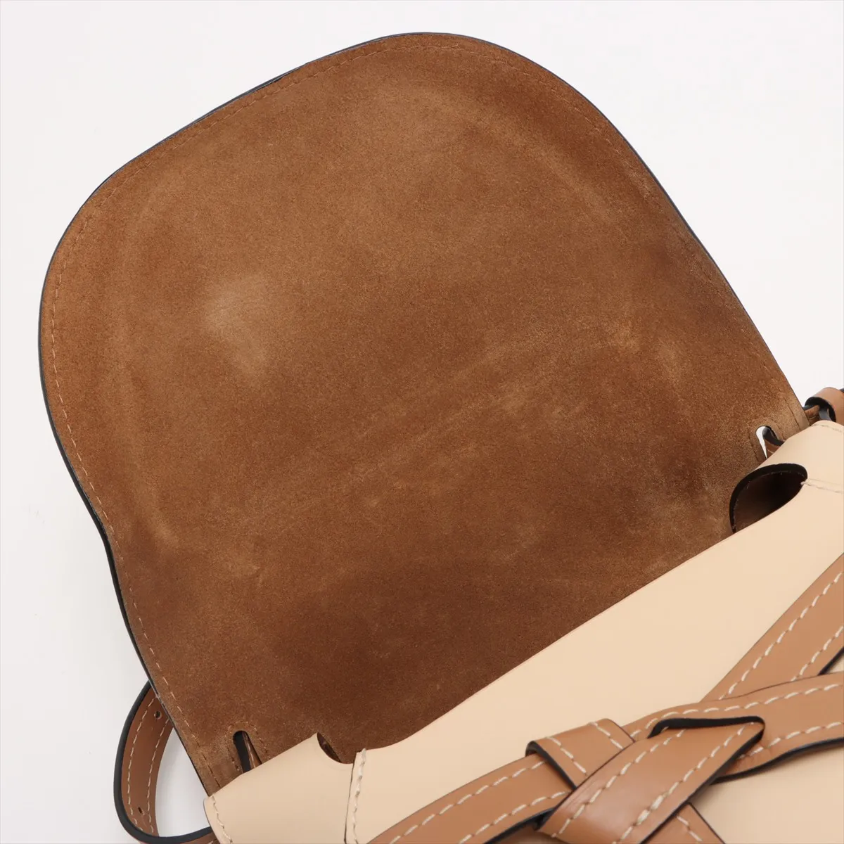 Gate Bag Small Leather Shoulder Bag Beige — view 11