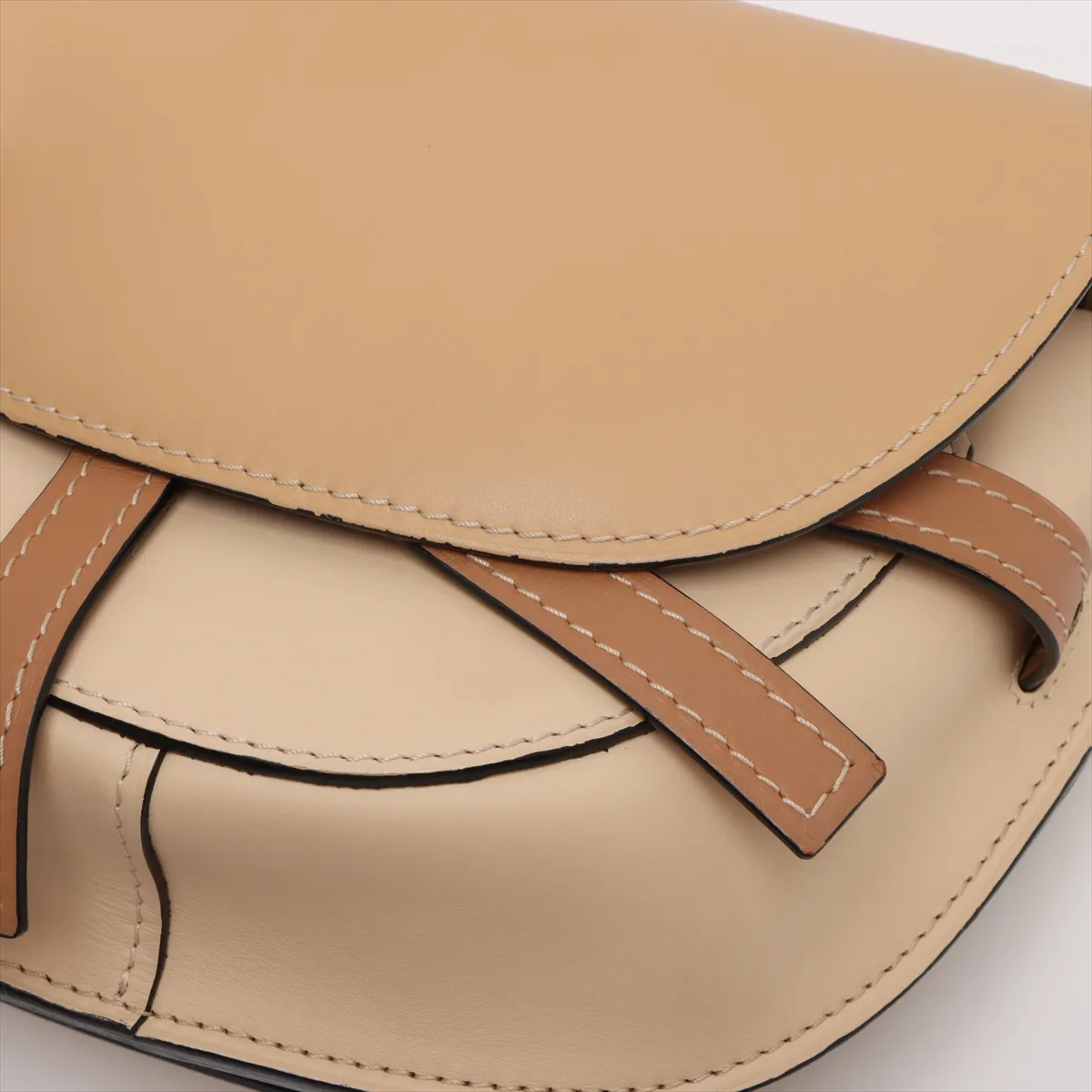 Gate Bag Small Leather Shoulder Bag Beige — view 14
