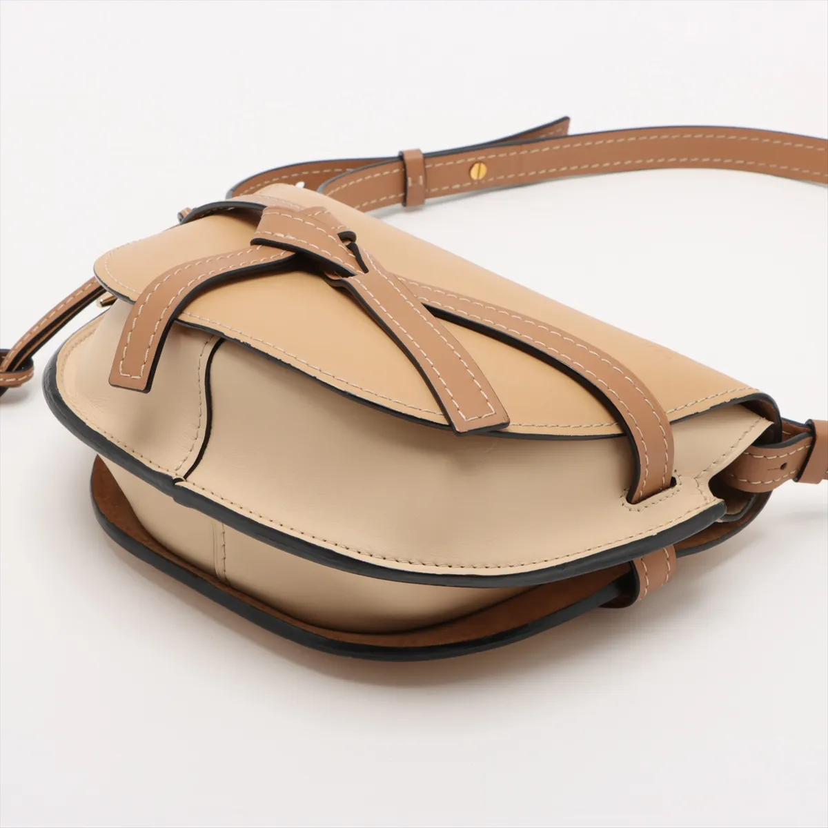 Gate Bag Small Leather Shoulder Bag Beige — view 3