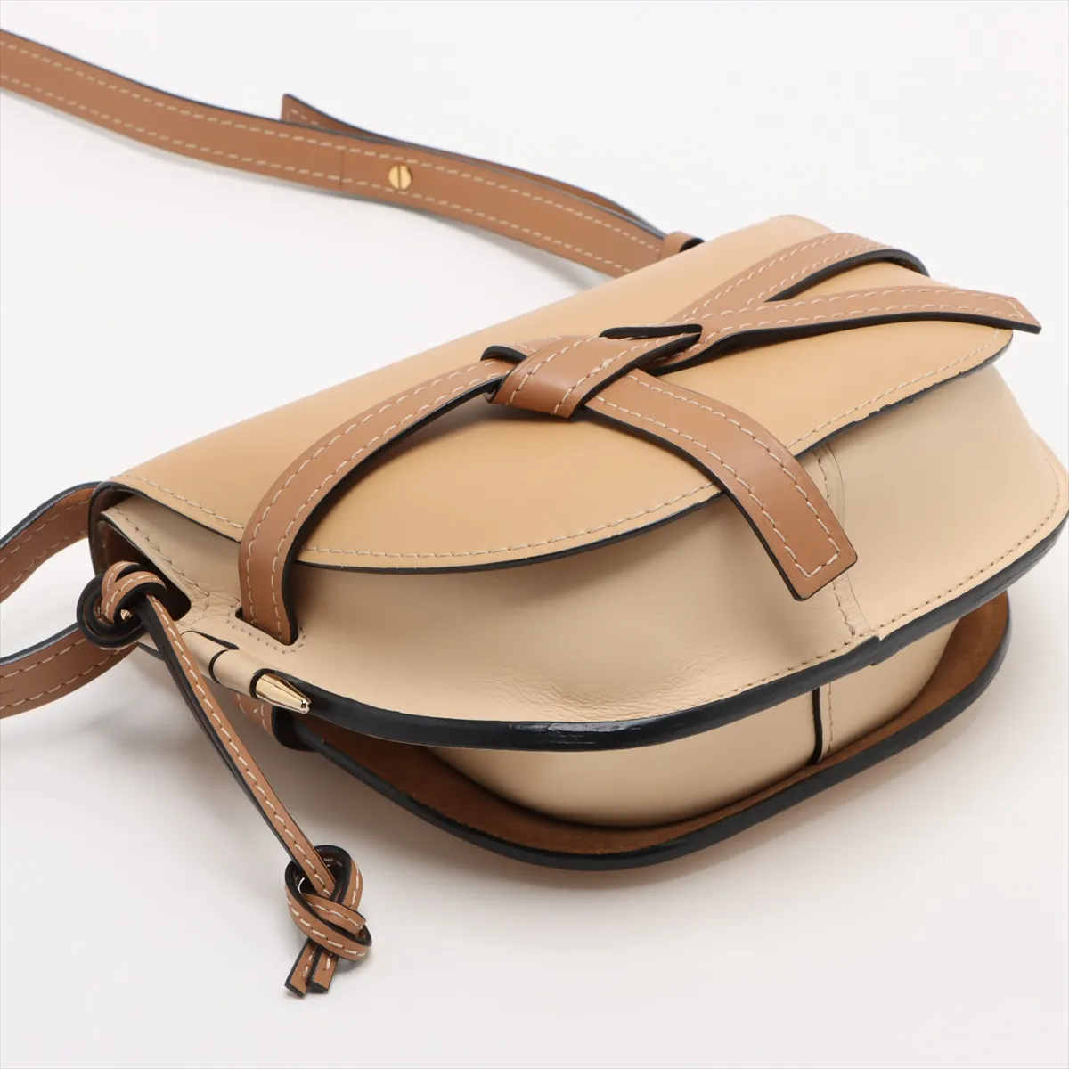 Gate Bag Small Leather Shoulder Bag Beige — view 4