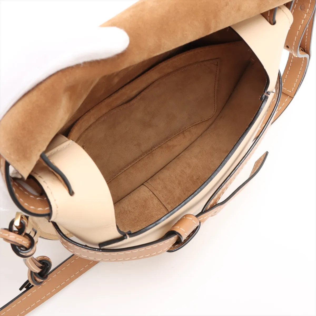 Gate Bag Small Leather Shoulder Bag Beige — view 6