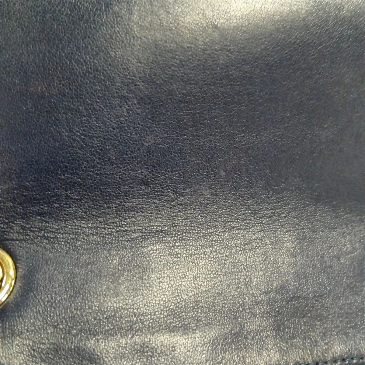 Coco Mark Lambskin x Satin Single Flap Single Chain Bag, Perforated, Navy, Gold Hardware, 27185885, Serial Number 27 — view 12