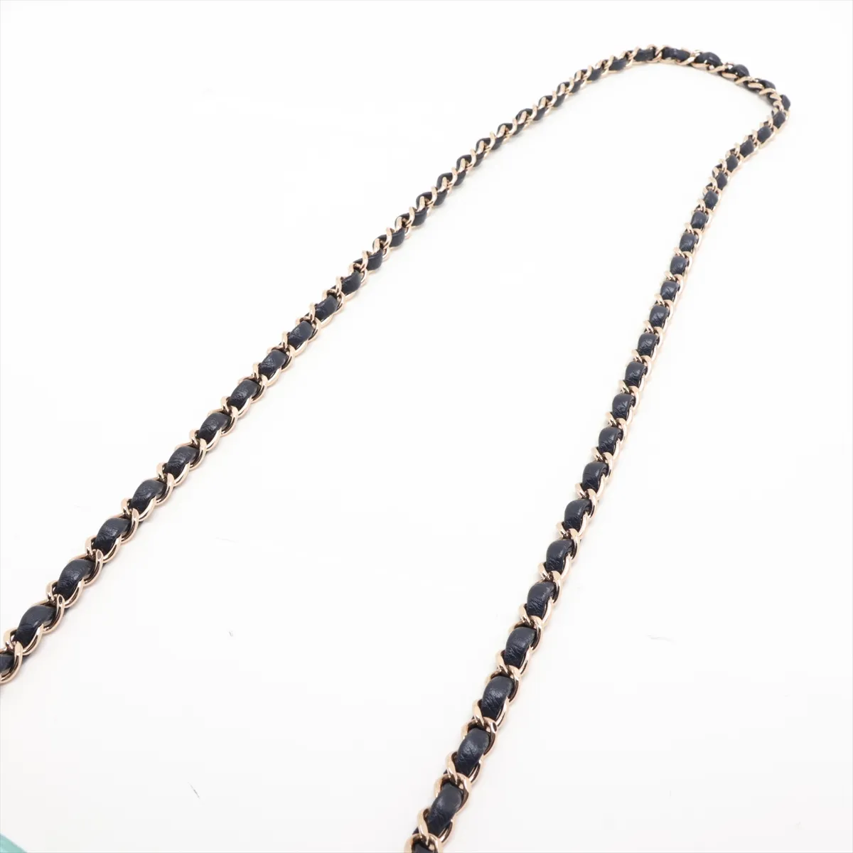 Coco Mark Lambskin x Satin Single Flap Single Chain Bag, Perforated, Navy, Gold Hardware, 27185885, Serial Number 27 — view 5