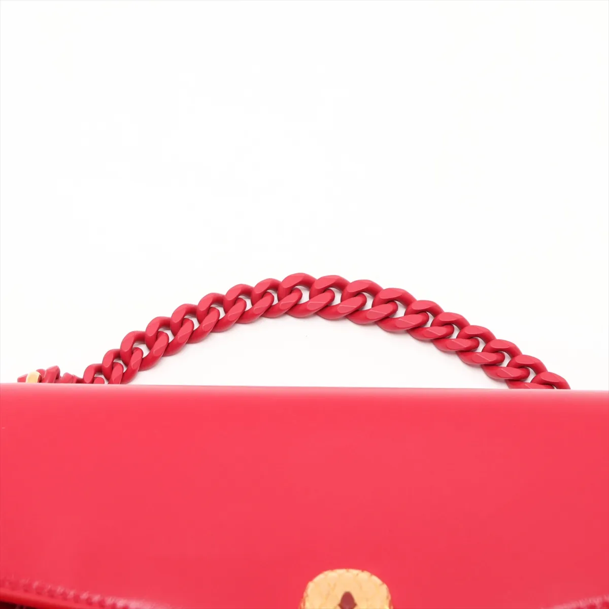 Serpenti Leather 2-Way Handbag, Red, with Mirror — view 6