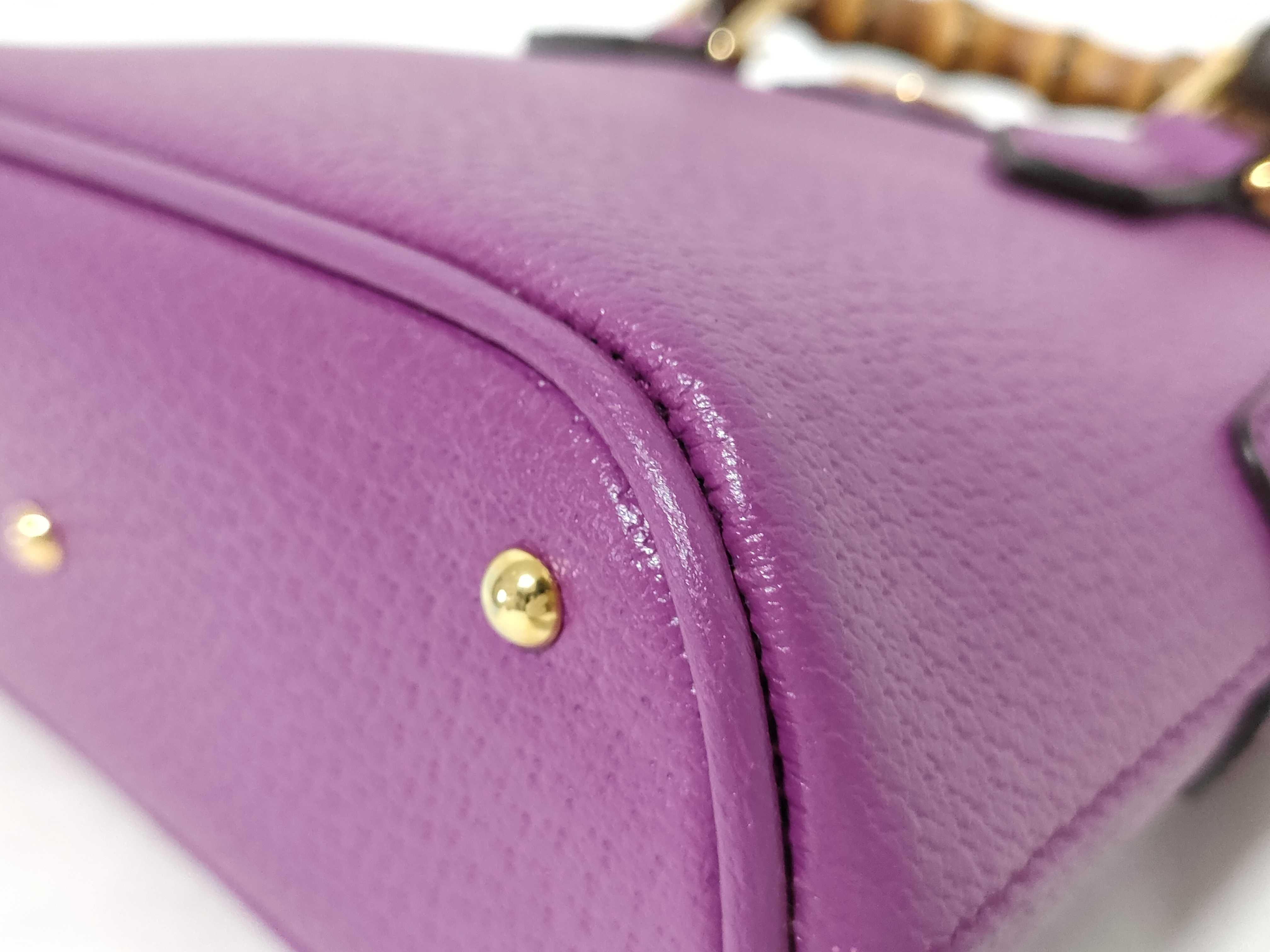 Bamboo 2-way handbag in purple with strap. — view 6