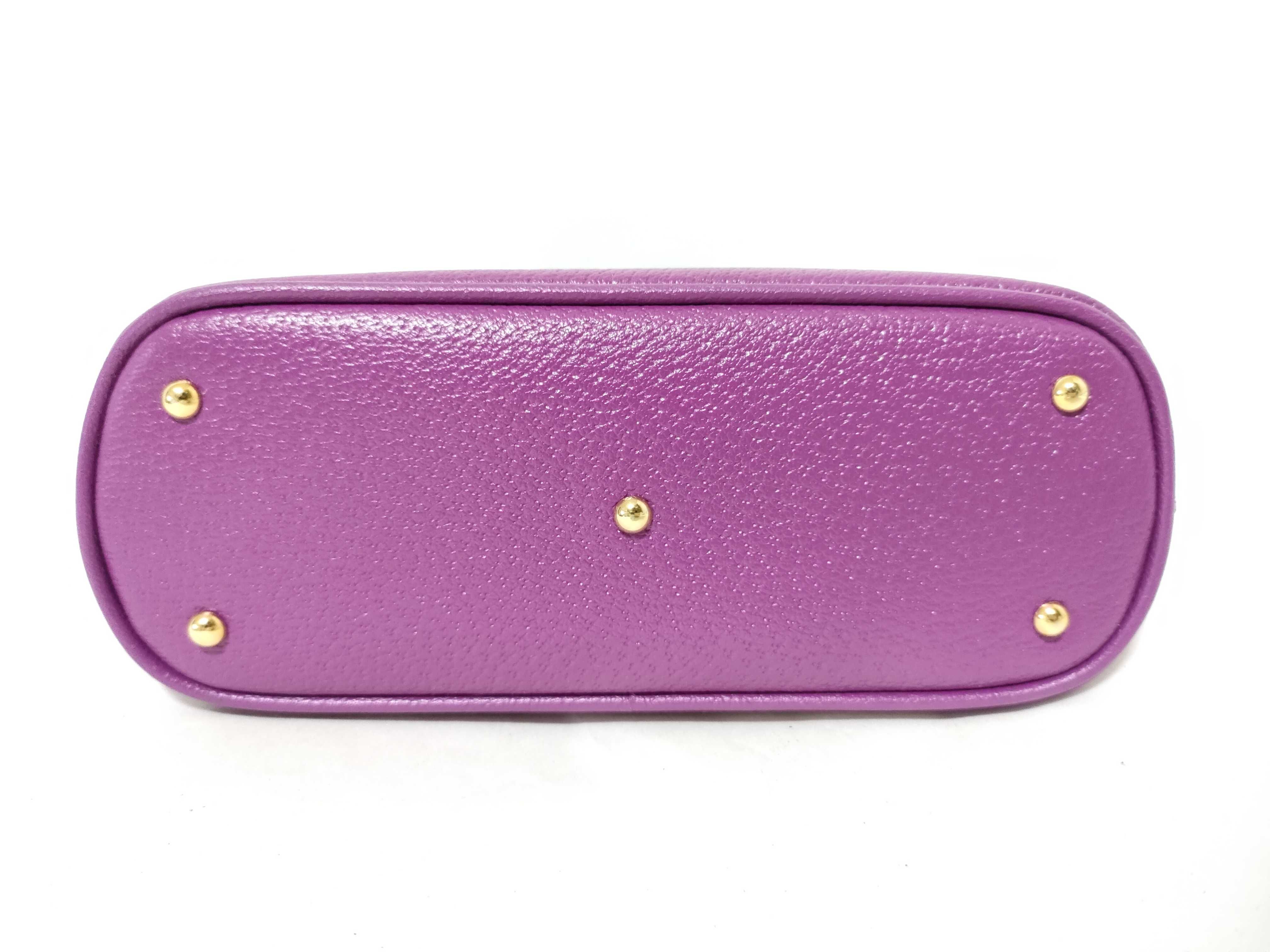 Bamboo 2-way handbag in purple with strap. — view 7