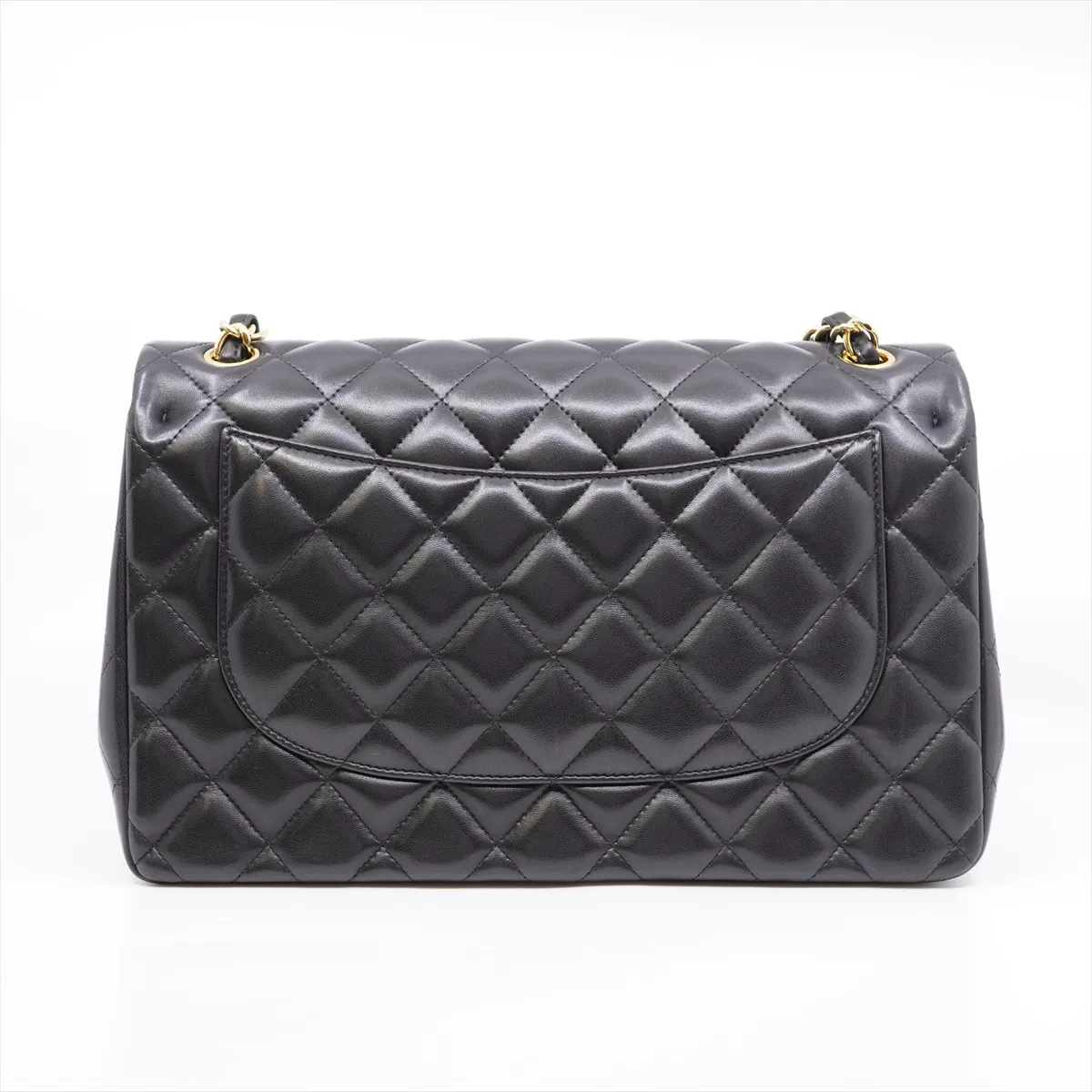 Large Matelassé 30 Lambskin Double Flap Double Chain Tote Bag, Black with Gold Hardware, 1686020, Dust Bag Included. — view 2