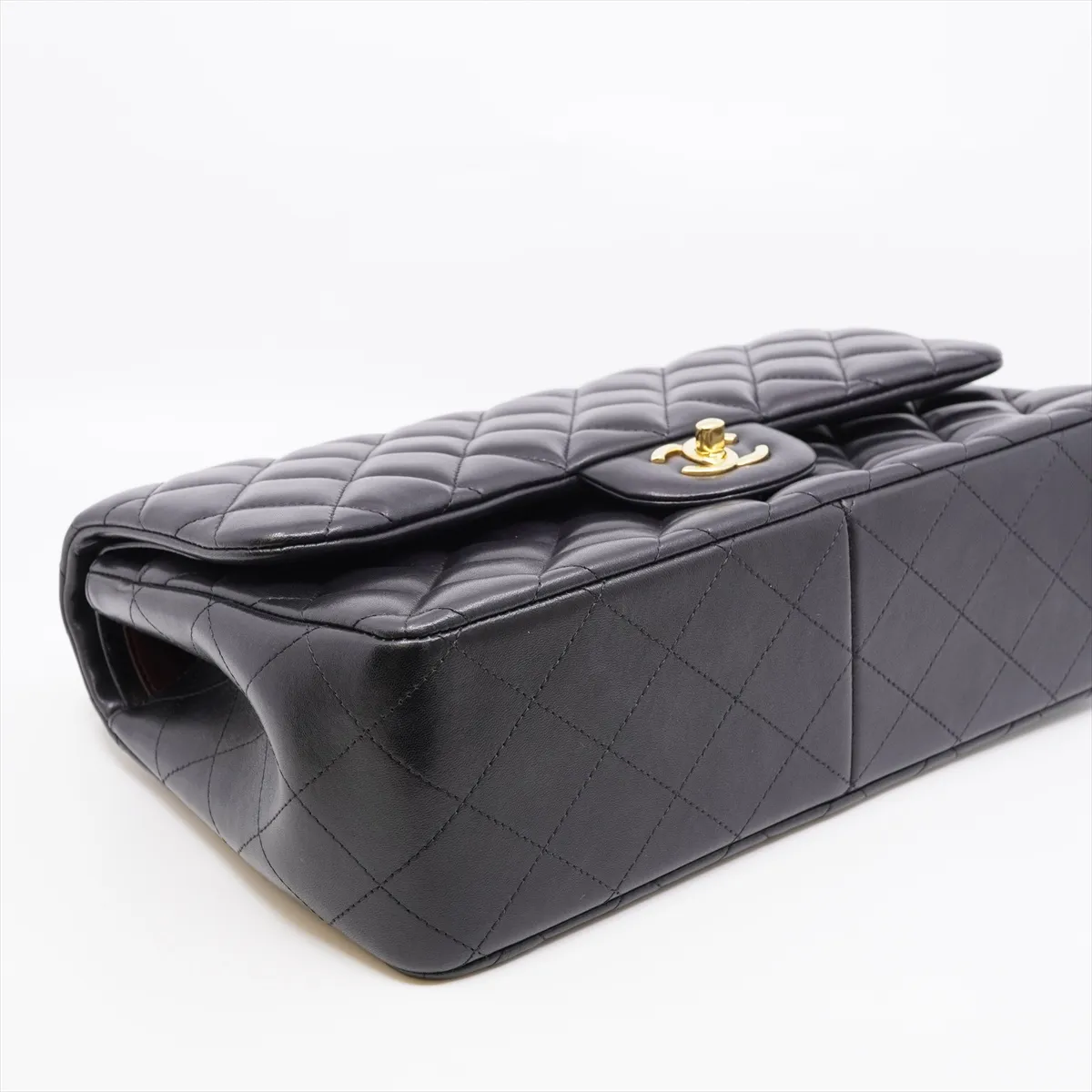 Large Matelassé 30 Lambskin Double Flap Double Chain Tote Bag, Black with Gold Hardware, 1686020, Dust Bag Included. — view 4