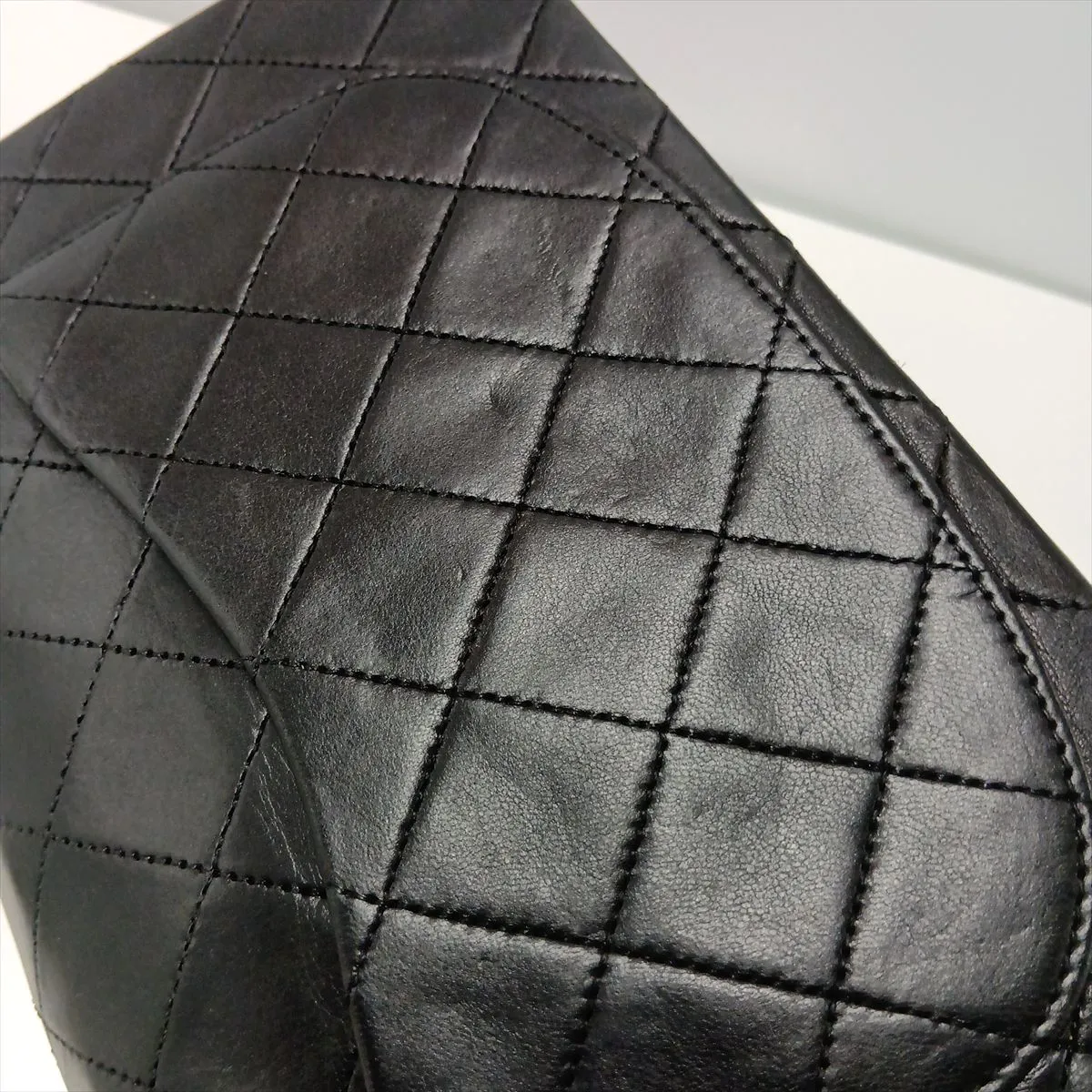 Matelassé 23 Small Lambskin Double Flap Double Chain Bag, Black with Gold Hardware, 0680837 (Serial Number 0-series), No Zipper Pull, A01113 — view 15