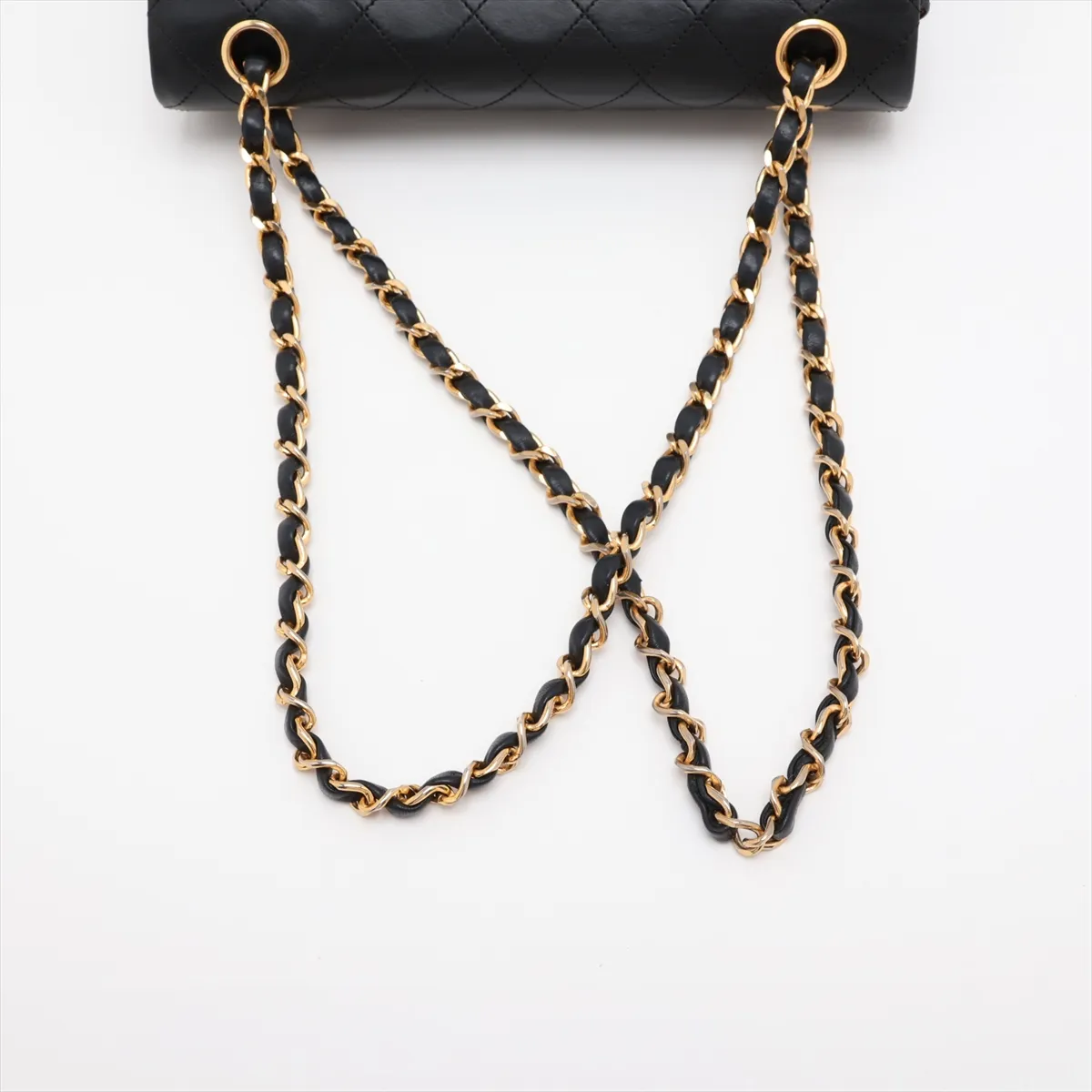 Matelassé 23 Small Lambskin Double Flap Double Chain Bag, Black with Gold Hardware, 0680837 (Serial Number 0-series), No Zipper Pull, A01113 — view 5