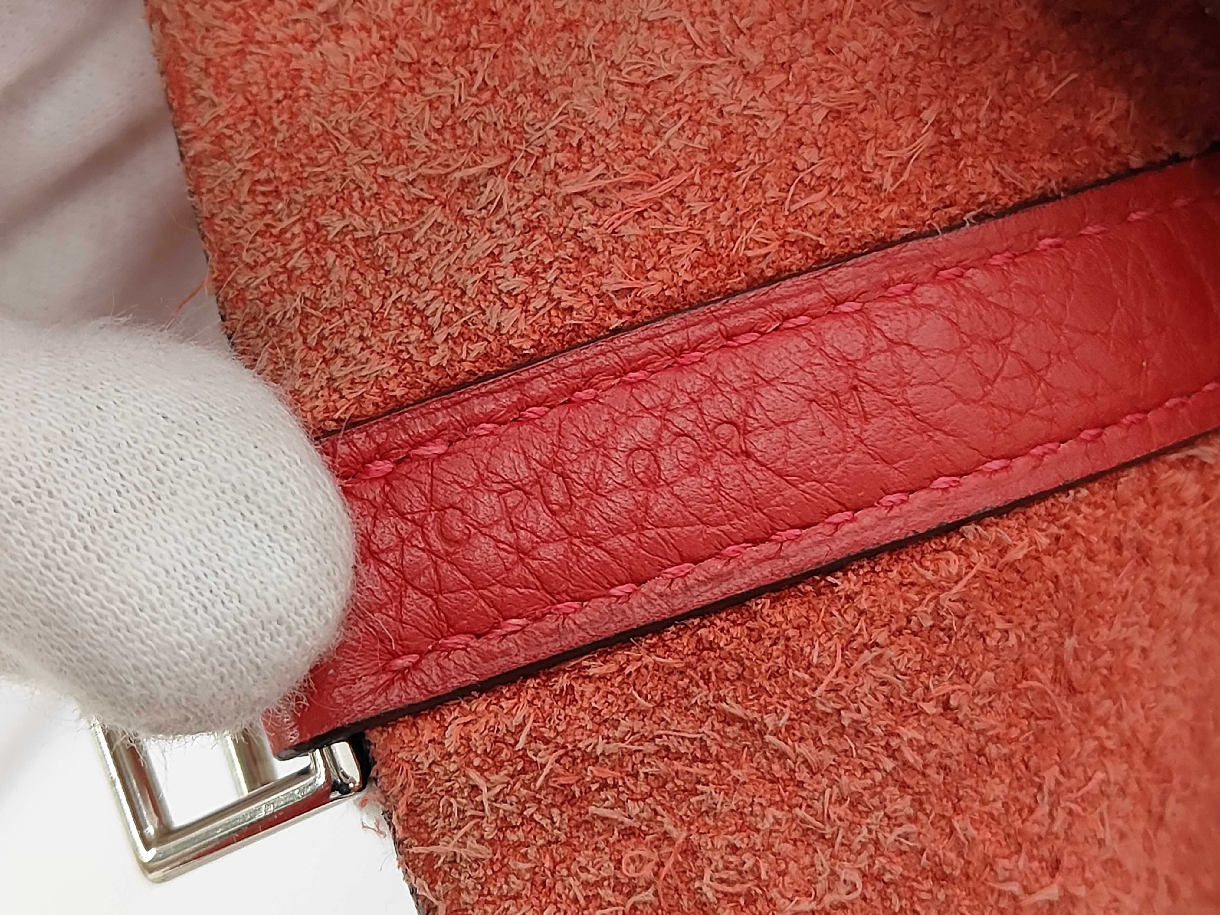 Picotin Lock MM Taurillon Clemence Rouge Casaque C Stamp Handbag — view 11