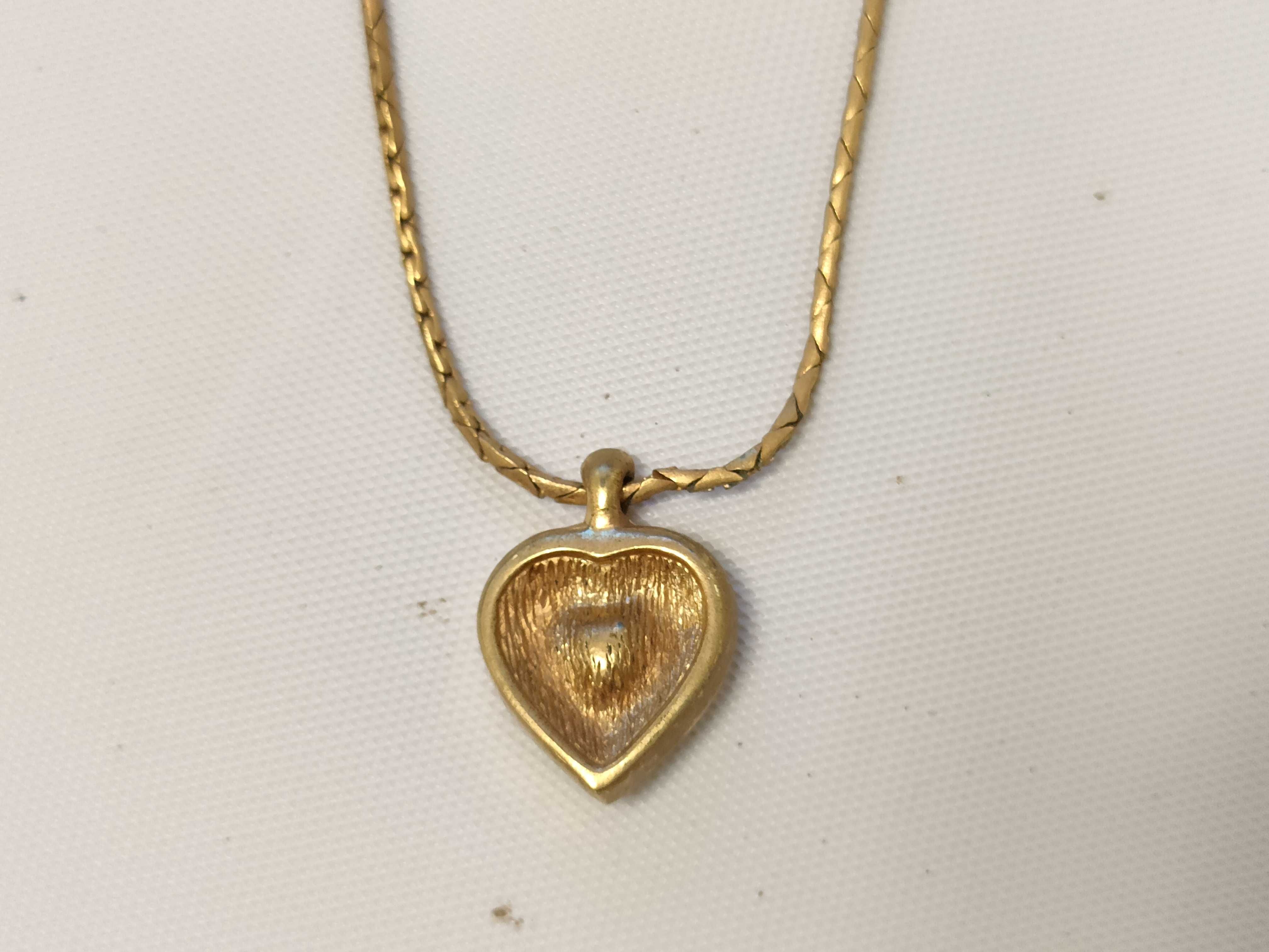 Christian necklace, heart rhinestone gold necklace — view 7