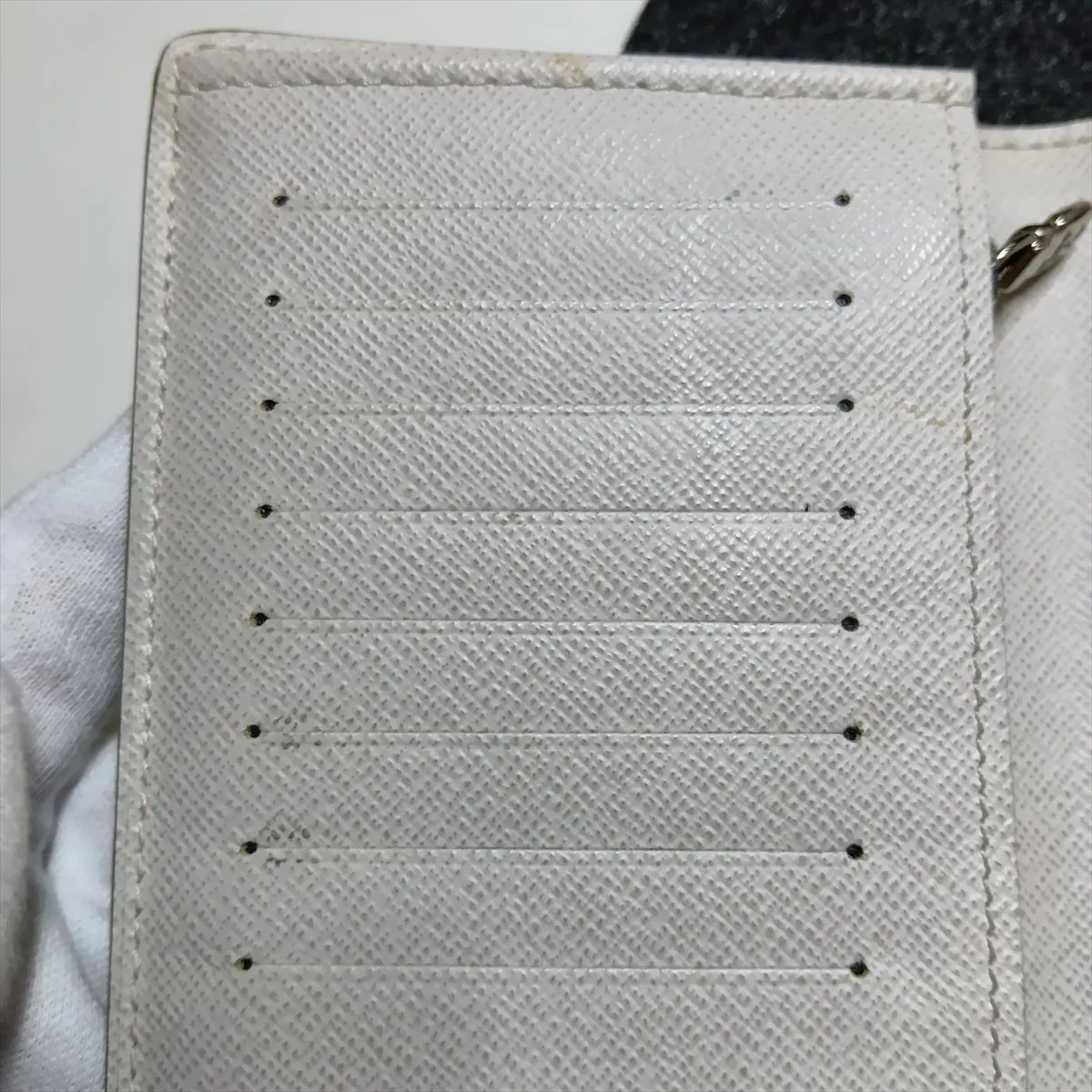 Taigarama Portefeuille Brazza NM M30889 Optical White Long Wallet with Stamp and Initials; RFID Detectable. — view 14