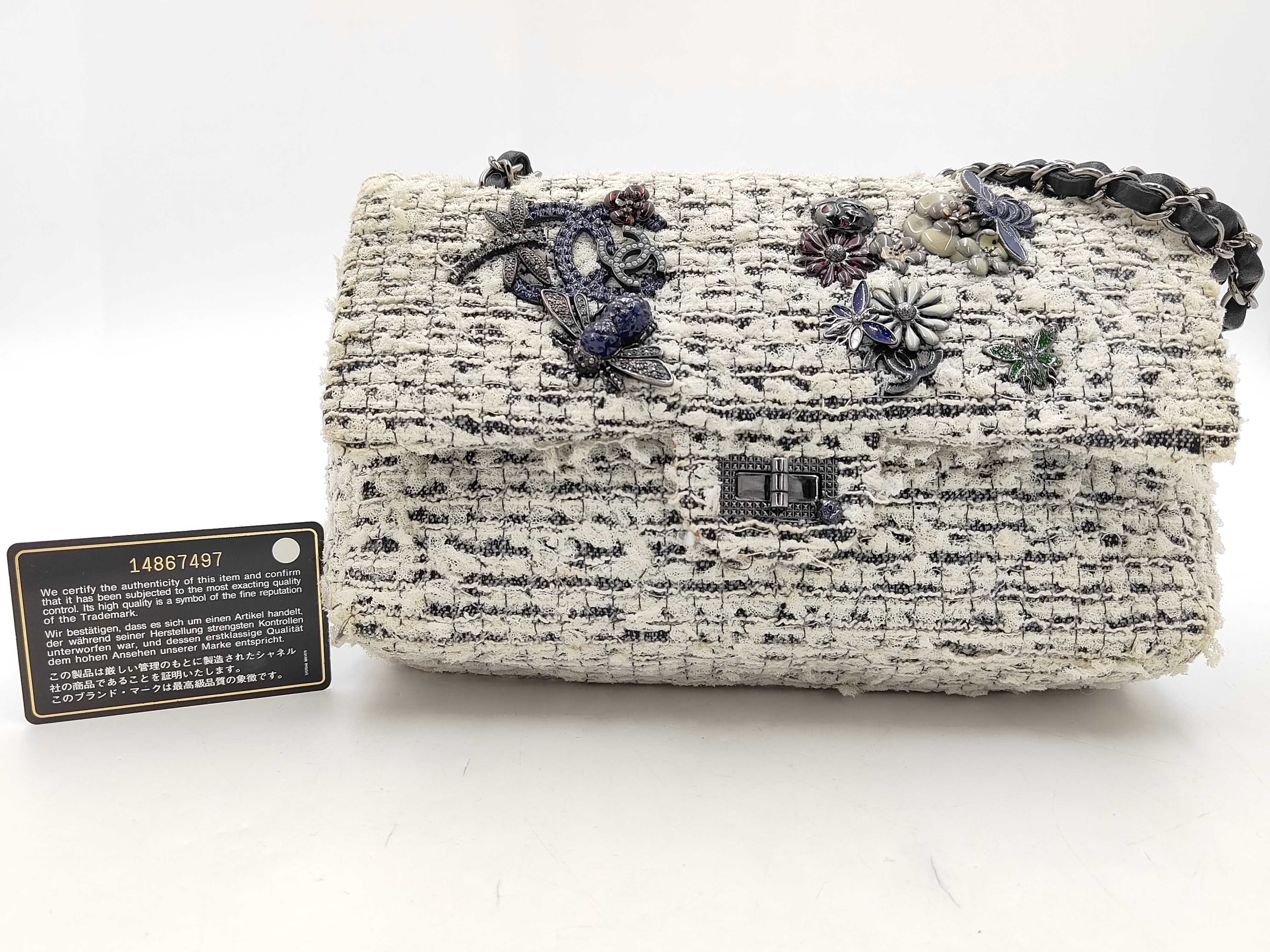2.55 Tweed Charm Double Flap Shoulder Bag Icon Shoulder Bag